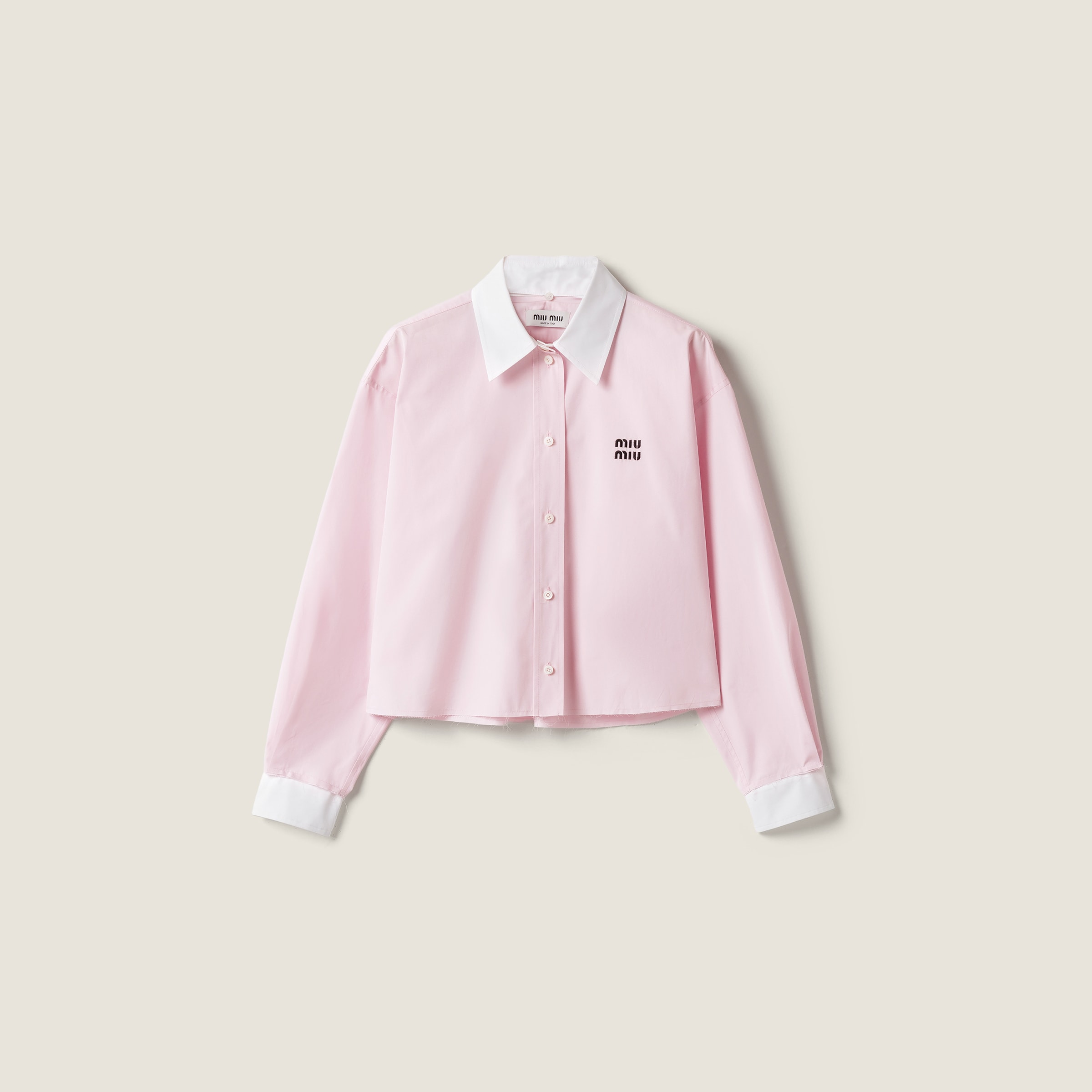 Miu Miu Poplin Shirt In Pink