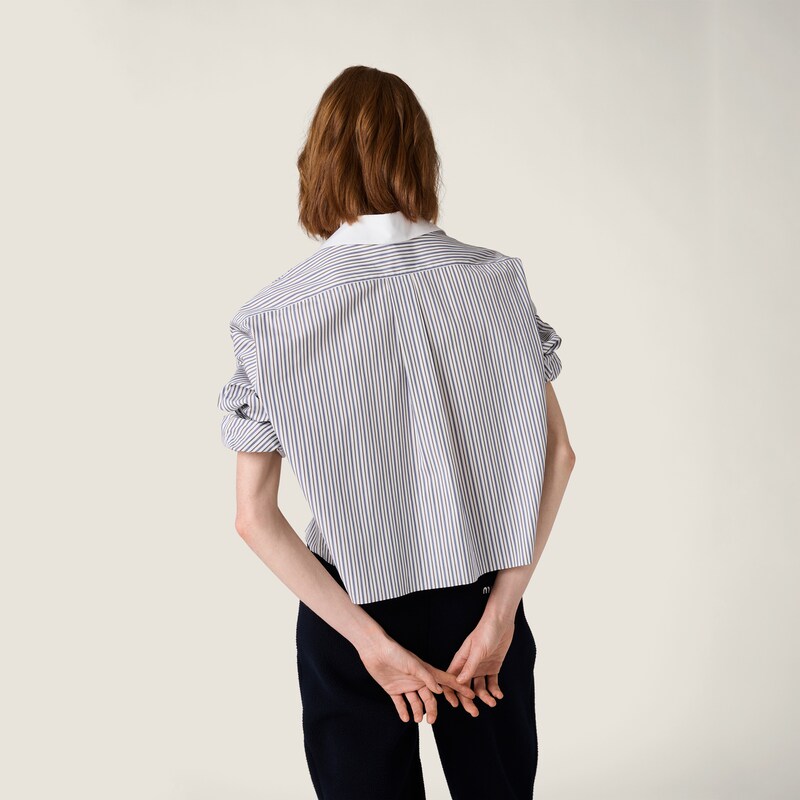 Hemd aus gestreiftem Popeline