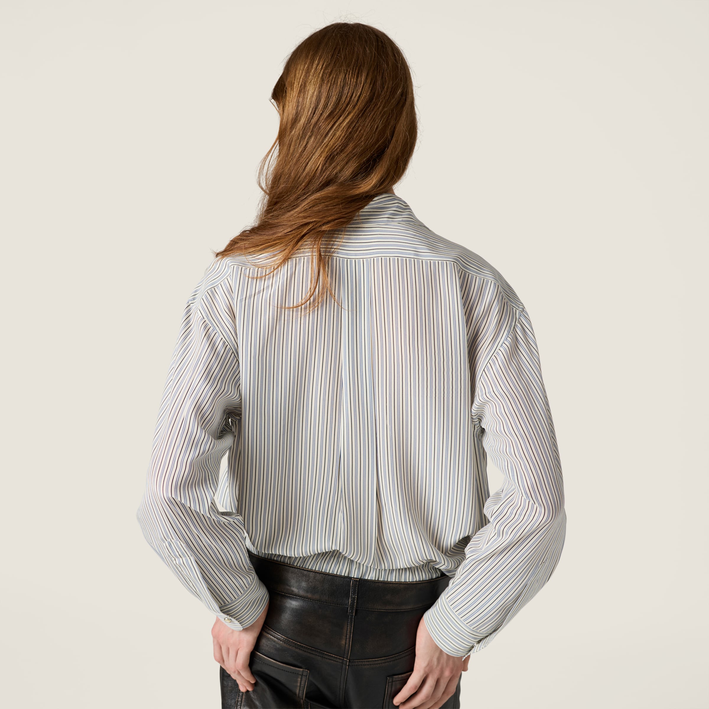 Miu Miu Crêpe De Chine Shirt In Multi