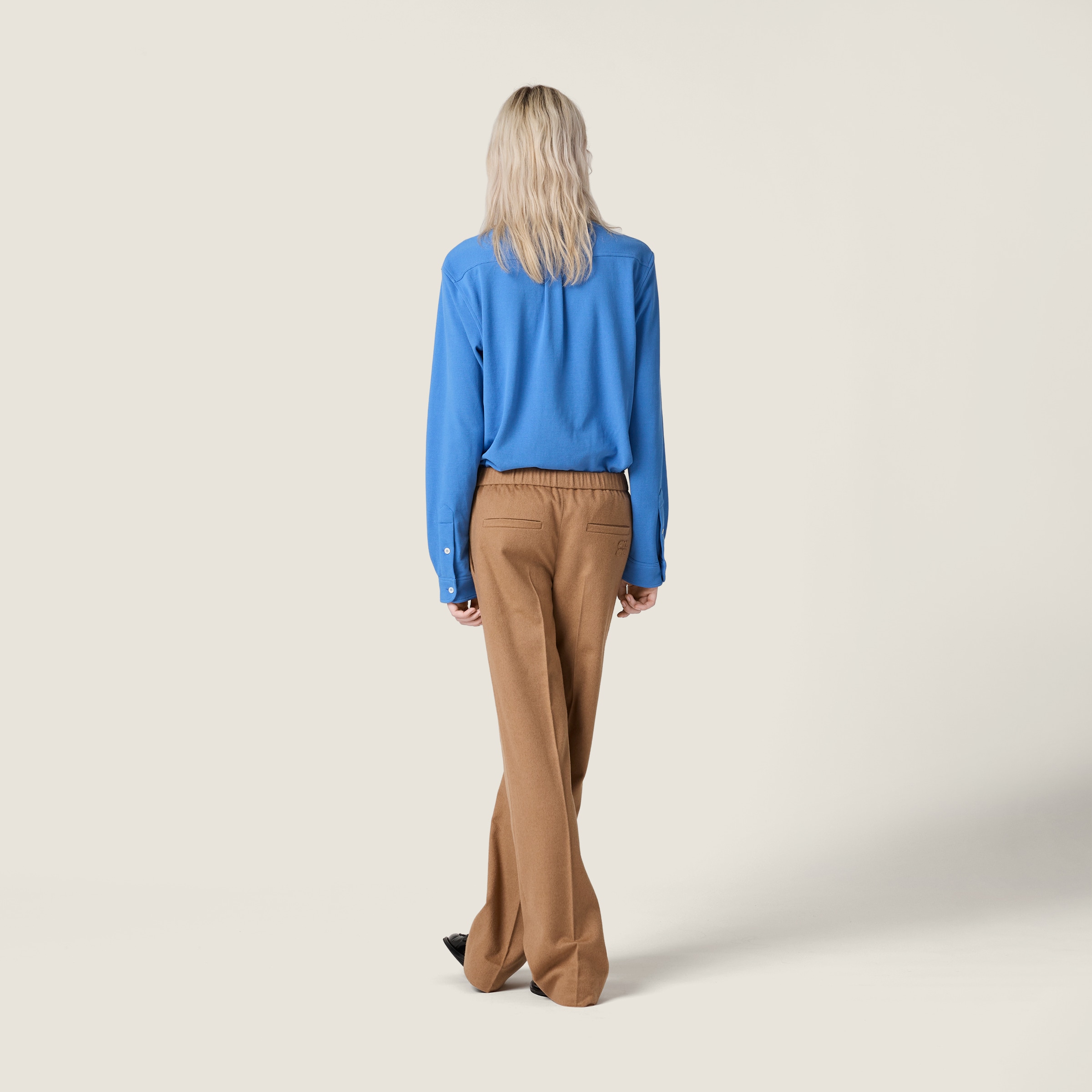 Periwinkle Blue Cotton Piqué Shirt | Miu Miu