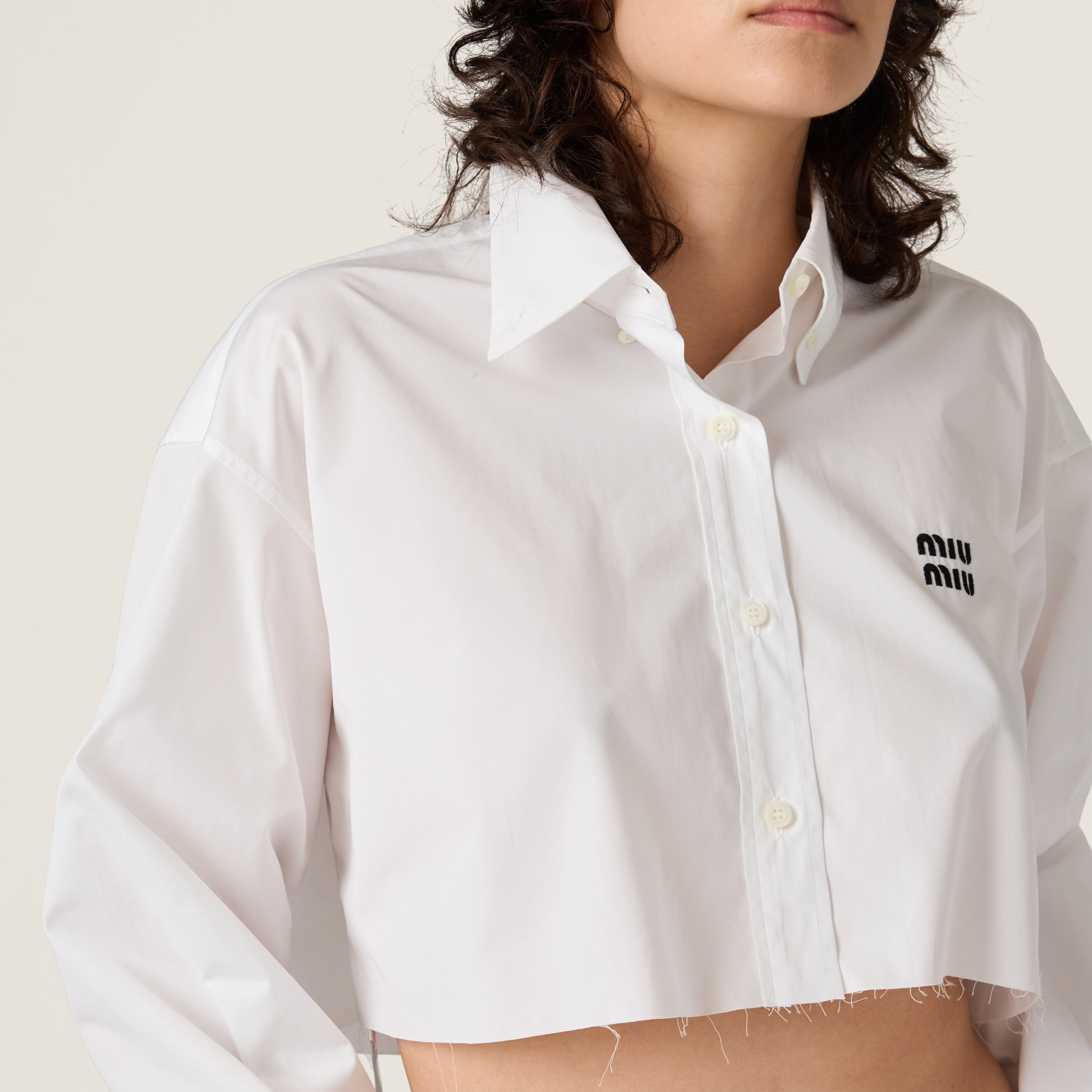 ホワイト ポプリン シャツ | Miu Miu
