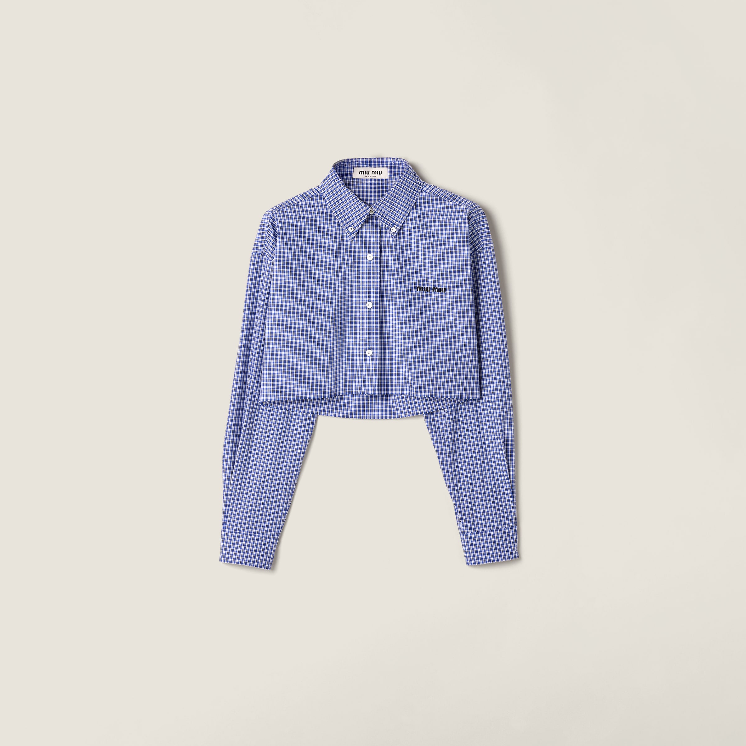 Miu Miu Checked Shirt In Blue