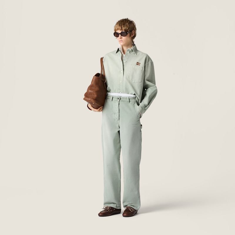 Washed gabardine shirt