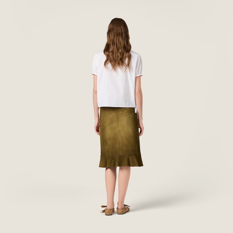 Embroidered poplin shirt