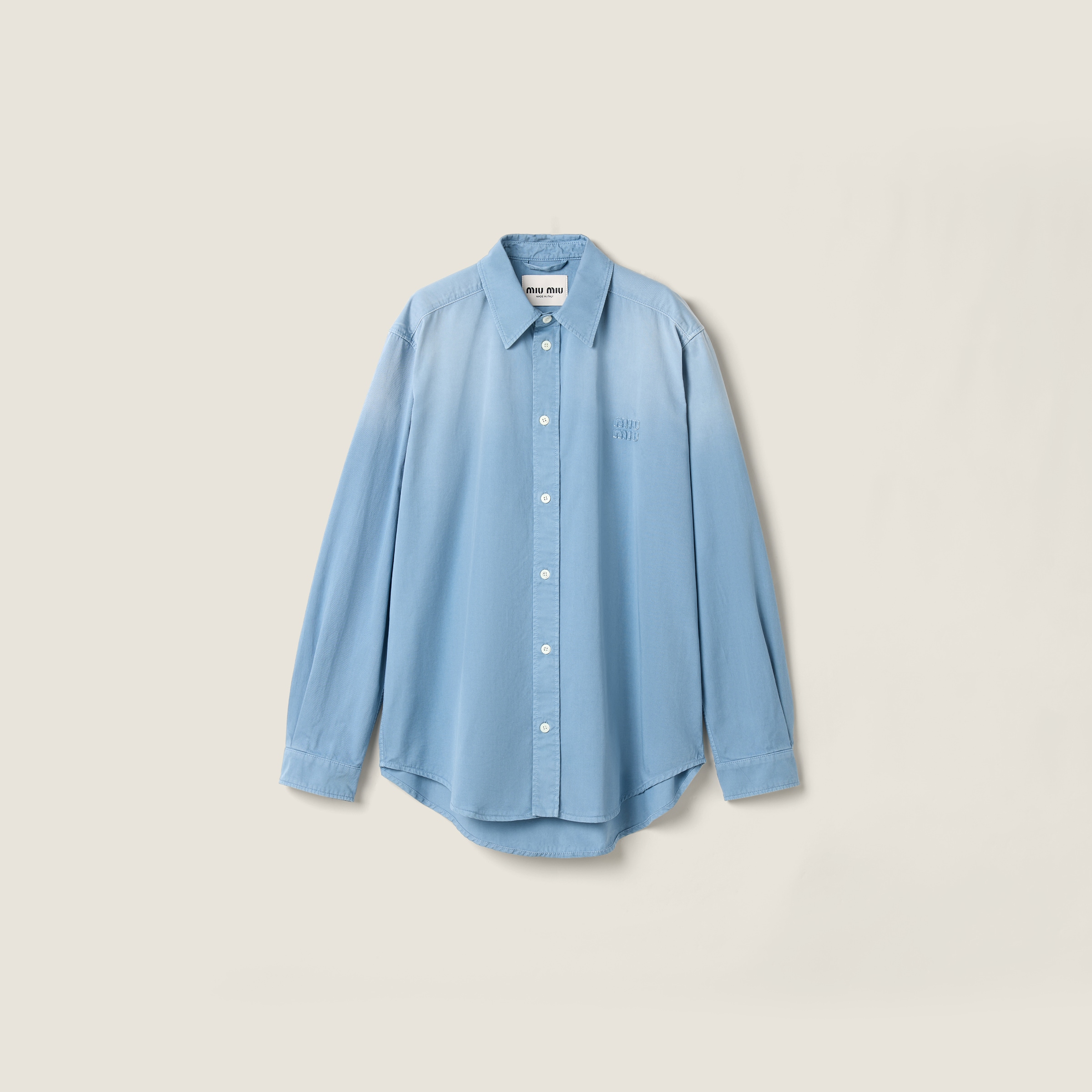 Miumiu シャツ⭐️ Miu Miu ロゴ シャツ | ニュートラル | FARFETCH JP