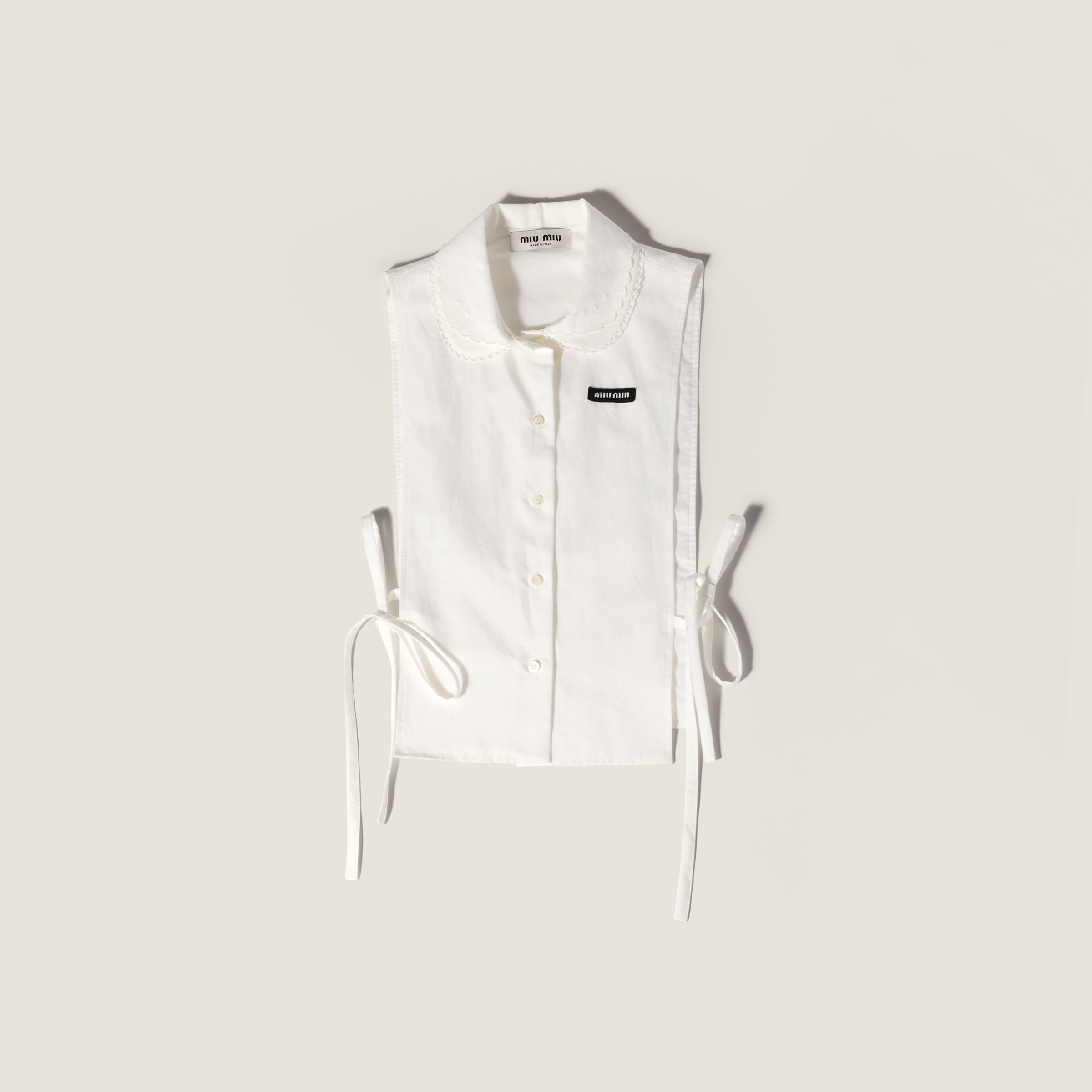 Slubbed poplin side-tie shirt from Miu Miu - $1,370
