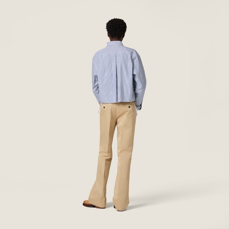 Micro pinstripe poplin shirt