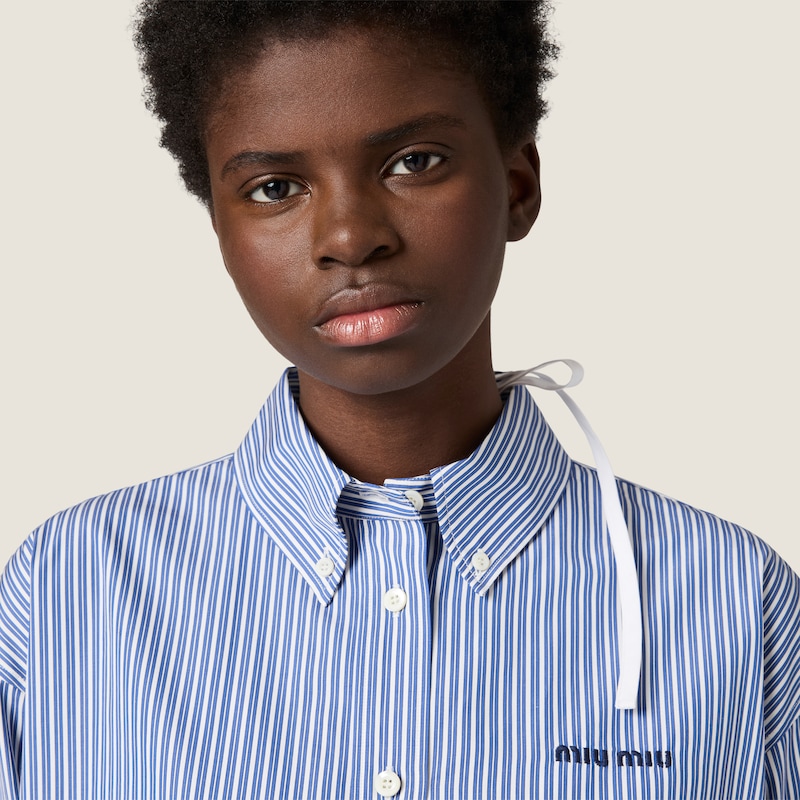 Micro pinstripe poplin shirt
