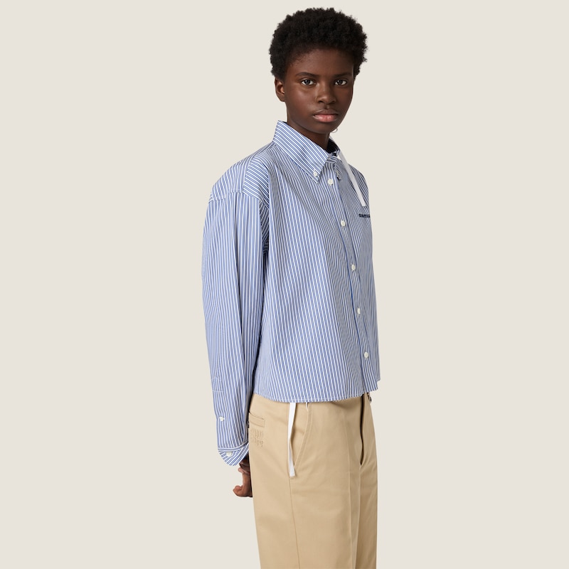 Micro pinstripe poplin shirt