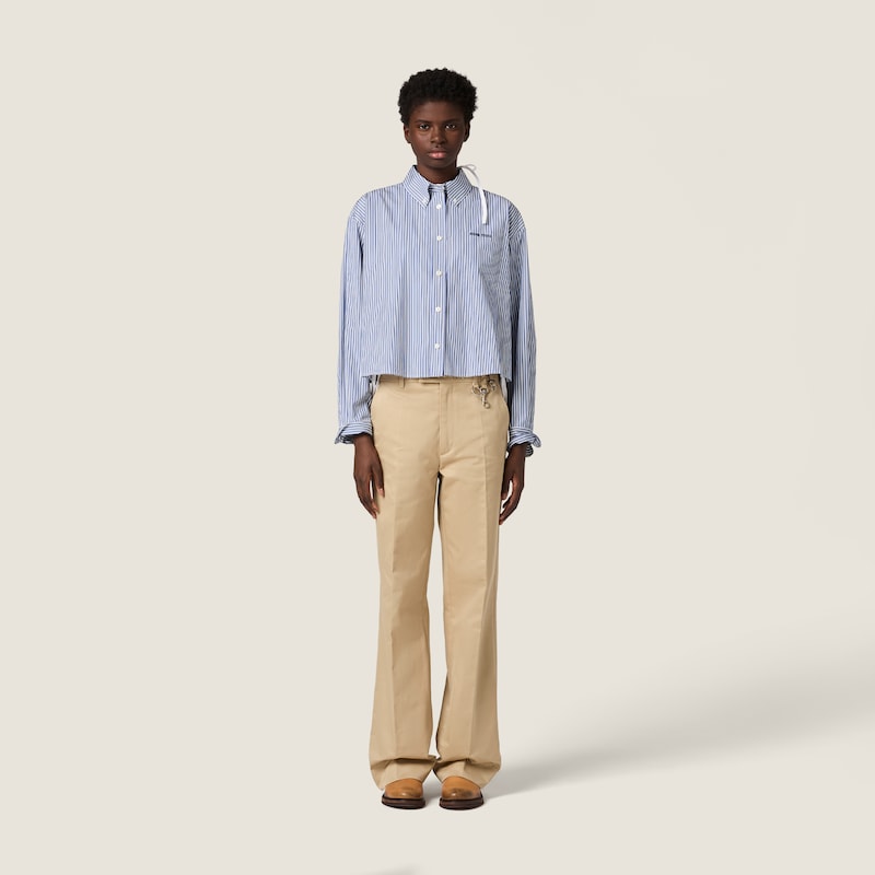 Micro pinstripe poplin shirt