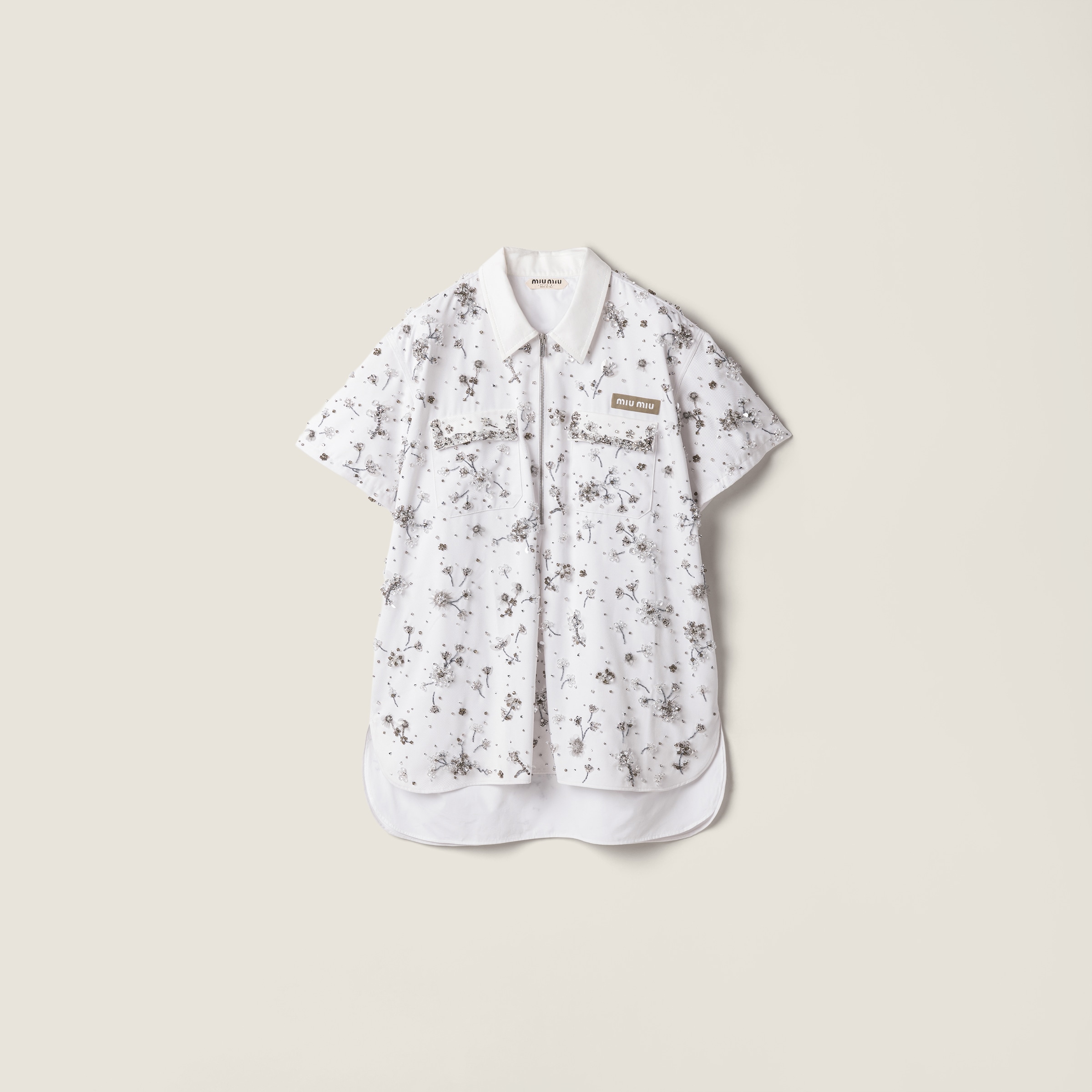 Embroidered gabardine and chino shirt from Miu Miu - $13,500