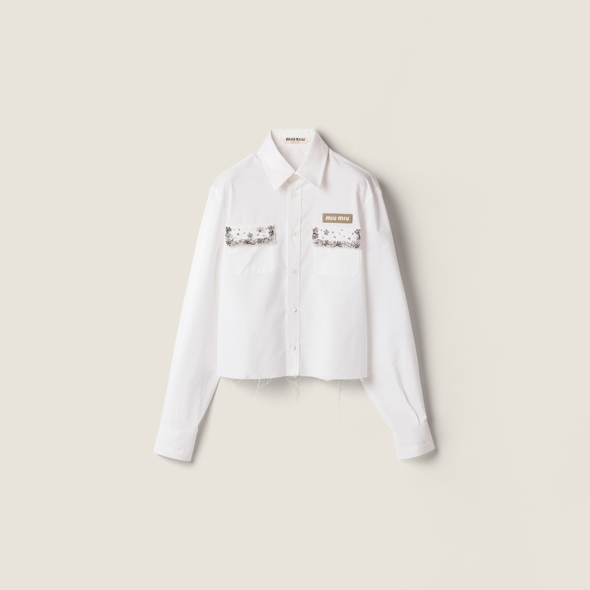 Embroidered poplin and chino shirt from Miu Miu - $3,400