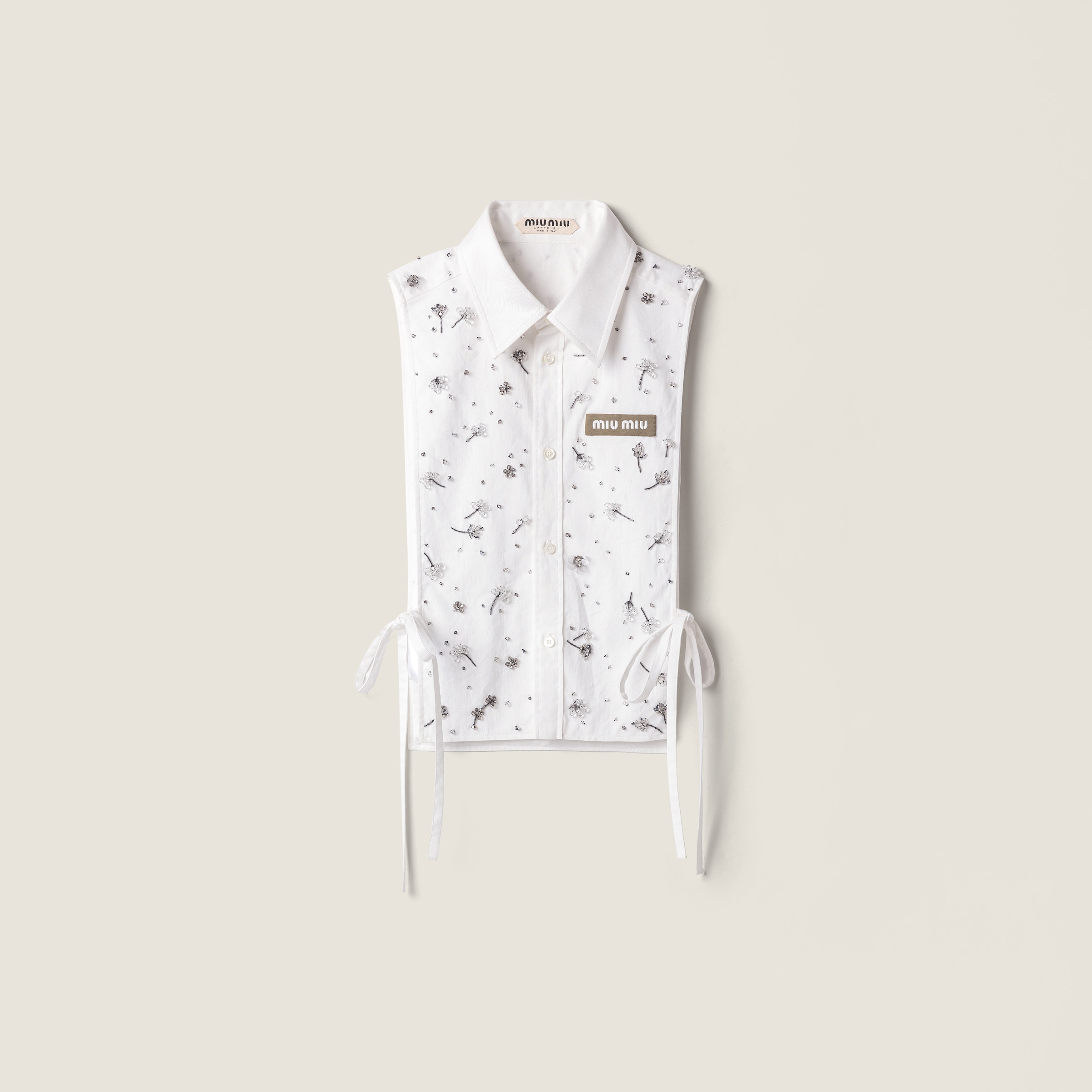 Embroidered poplin and chino tie-shirt from Miu Miu - $7,500