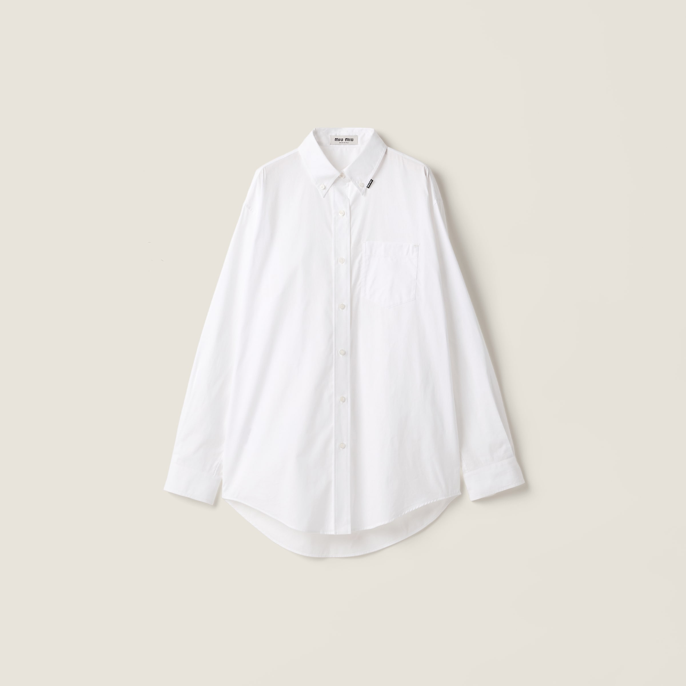 miu miu 長袖 カットソー ホワイト White Cotton Shirt | Miu Miu - United States