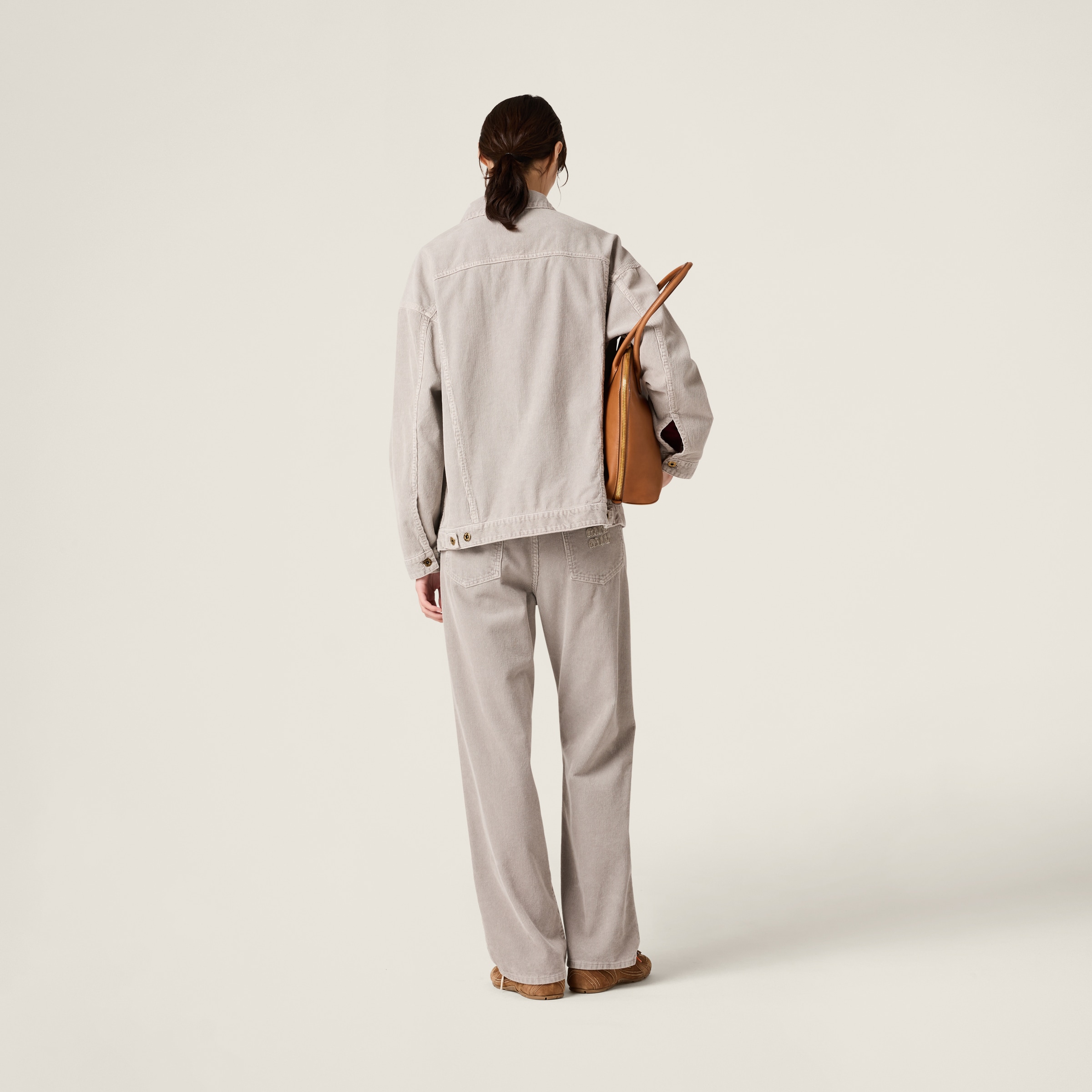 Miu Miu Washed Velvet Blouson Jacket In Granite Gray