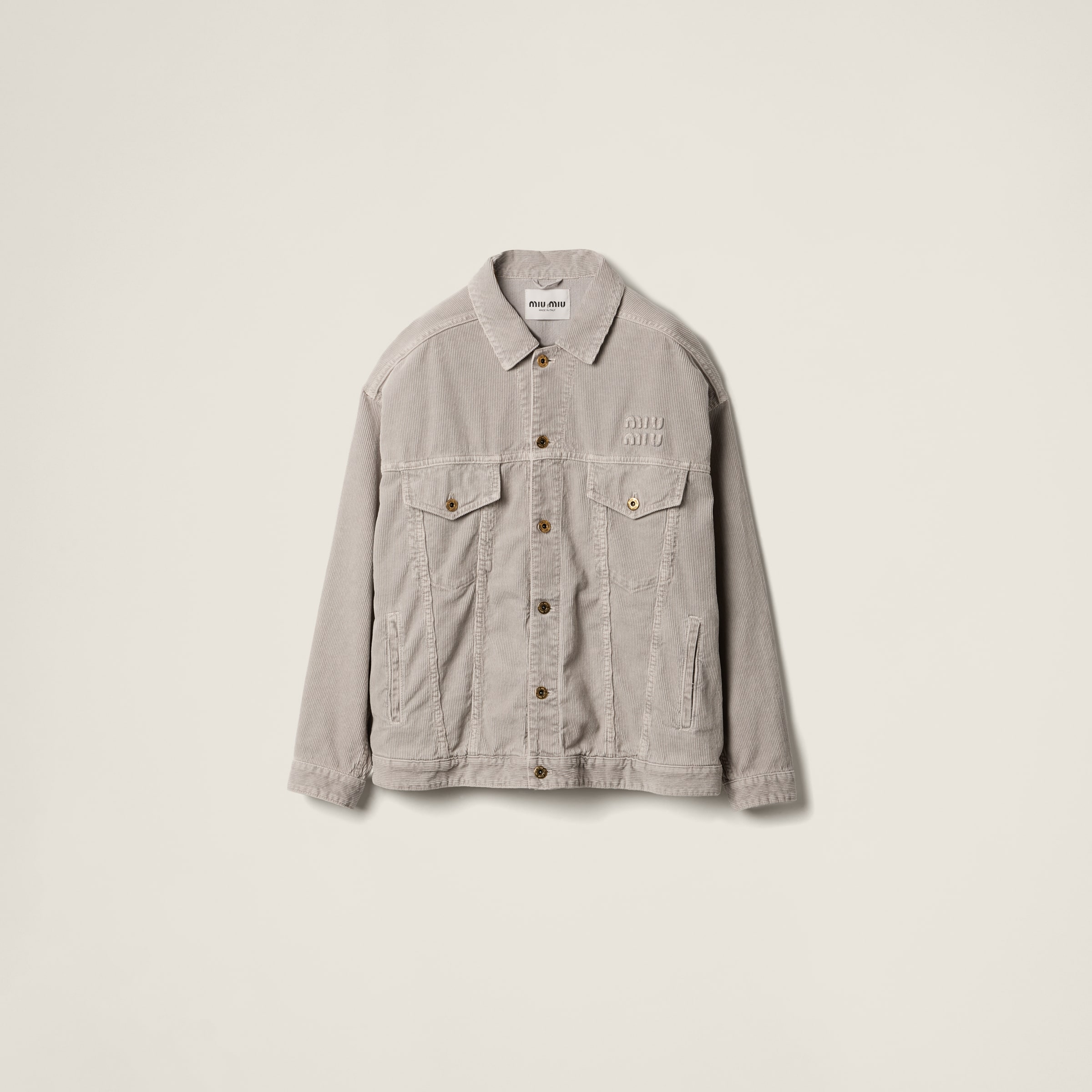 Miu Miu Washed Velvet Blouson Jacket In Granite Gray