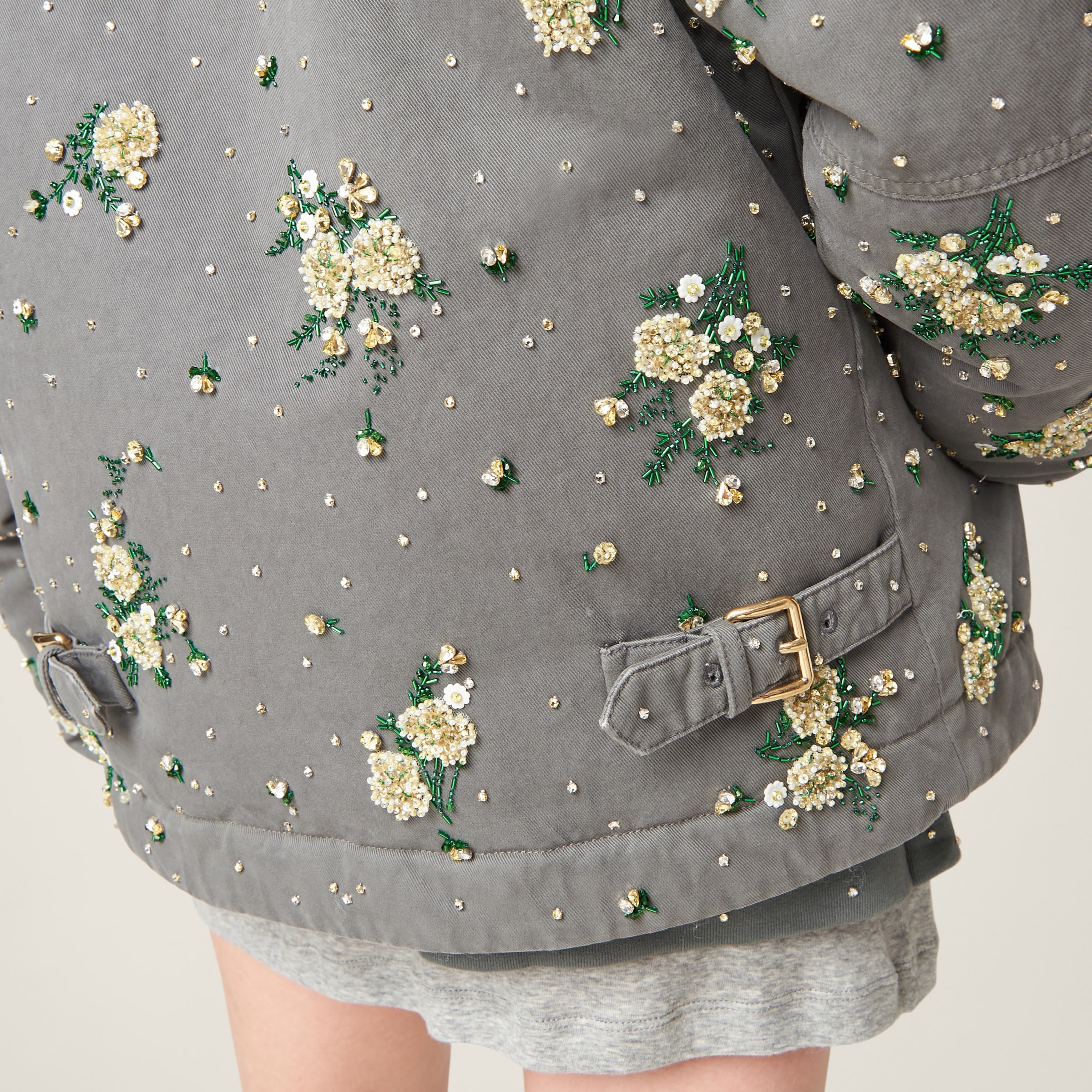 【日本入手困難】Garment-dyed gabardine blouson jacket miu-miu-Beige-Garment-dyed-