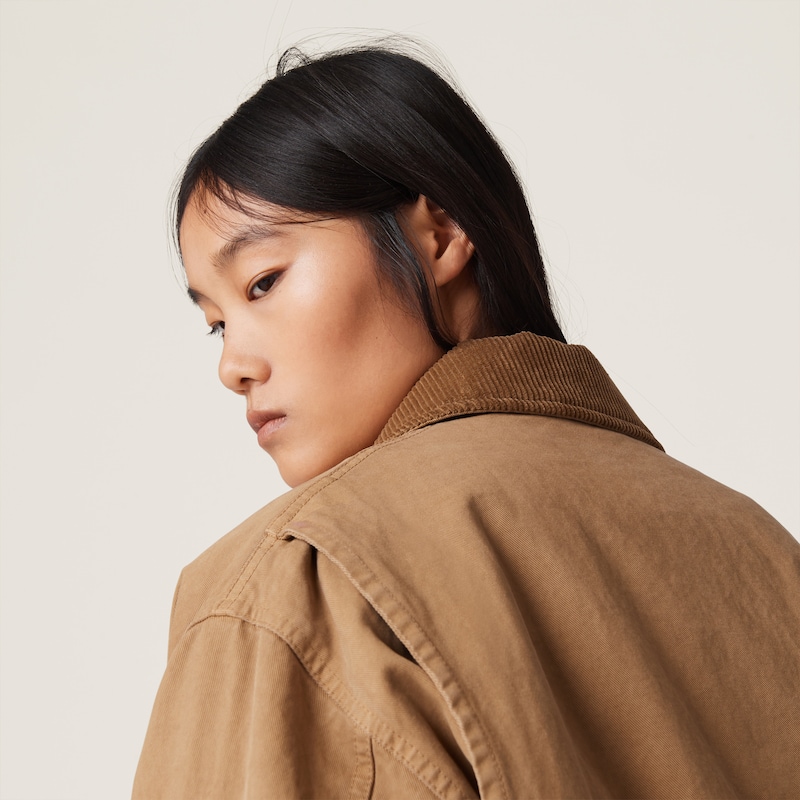 Garment-dyed gabardine blouson jacket