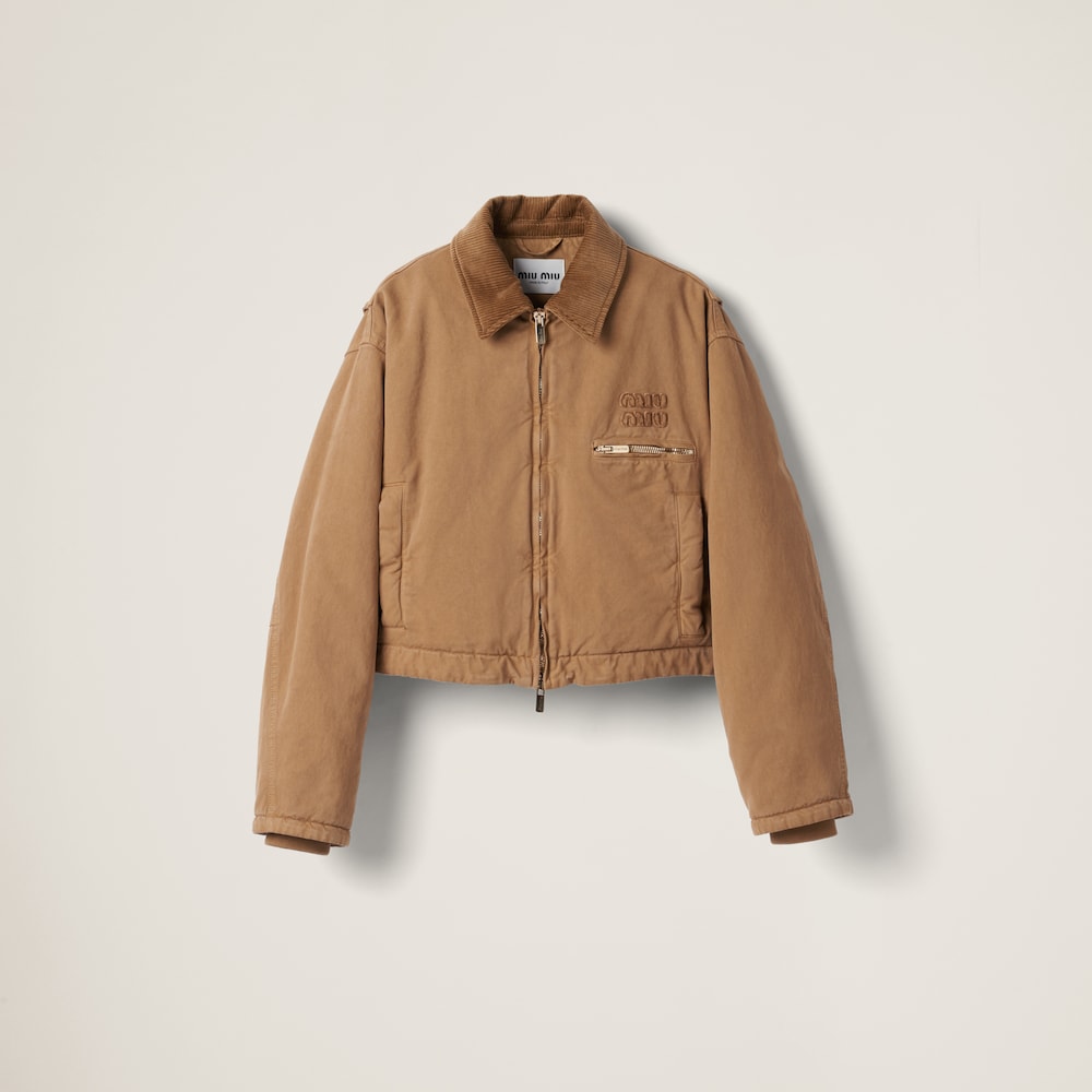 miu miu Blouson en gabardine teint en pièce