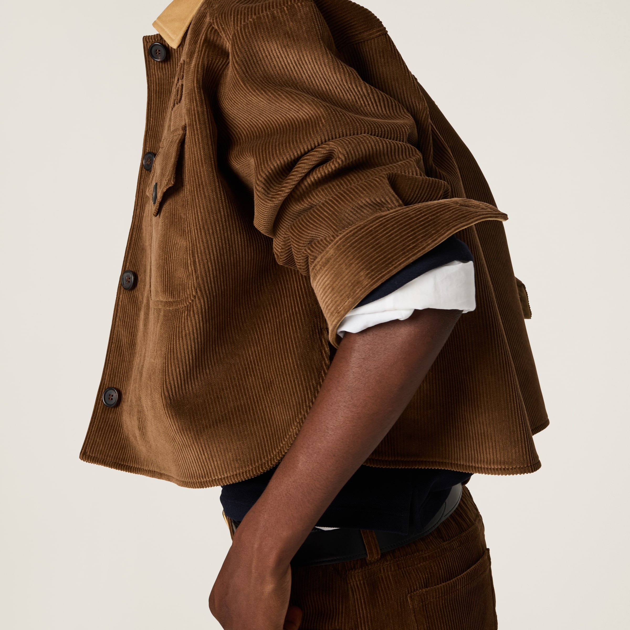 Cocoa Brown Velvet Blouson Jacket | Miu Miu