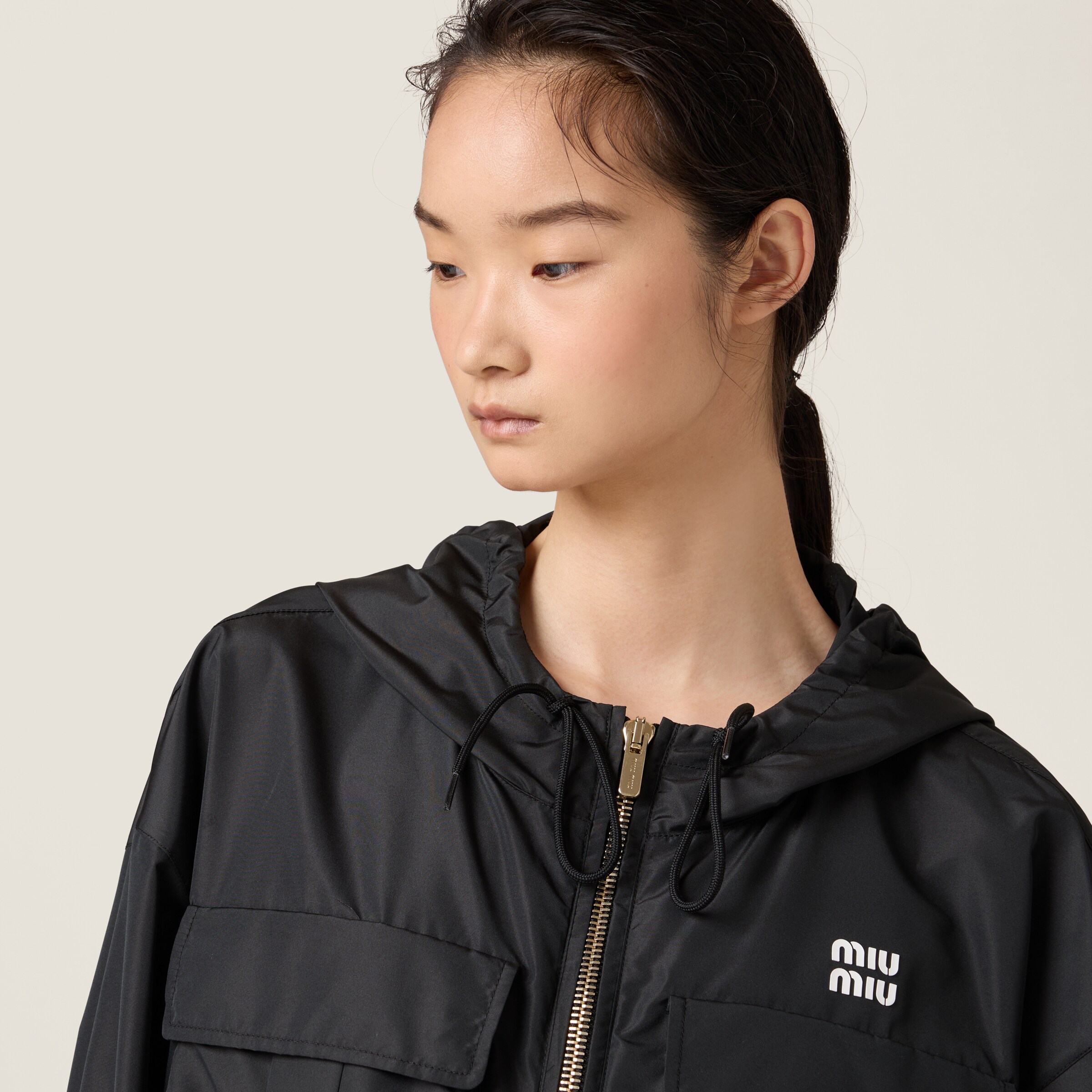 MIU MIU TECHNICAL FABRIC BLOUSON JACKET