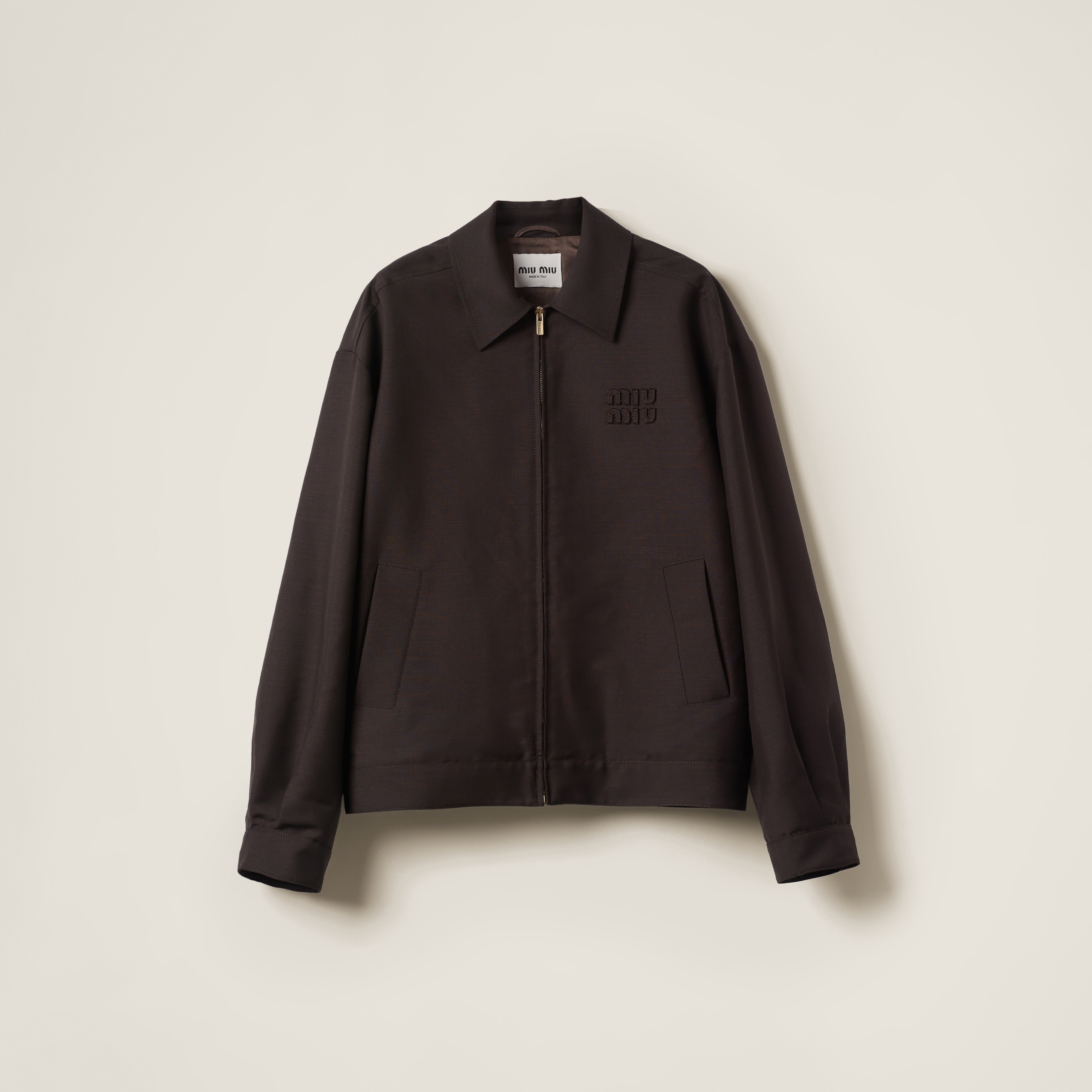 Miumiu Mohair Blouson Jacket In Ebony