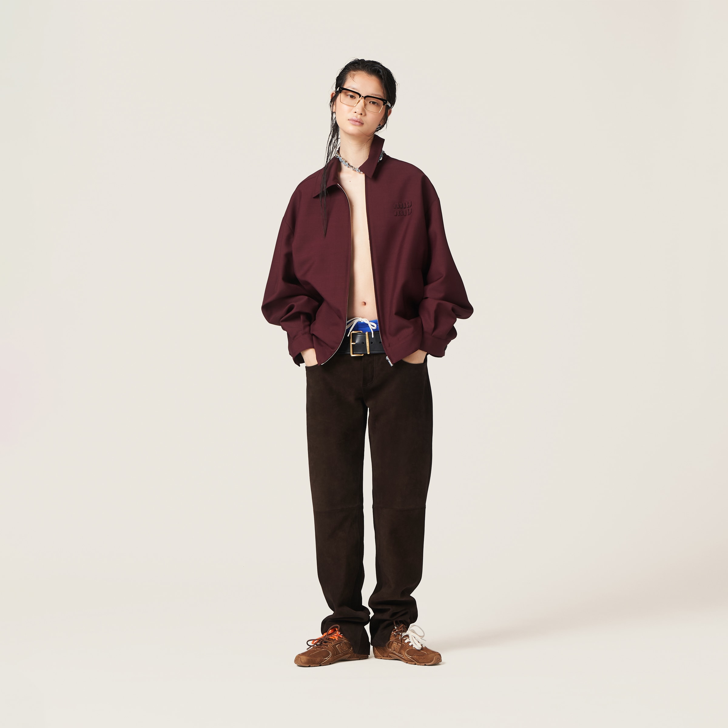 ワインレッド モヘア ブルゾンジャケット | Miu Miu ワインレッド モヘア ブルゾンジャケット | Miu Miu