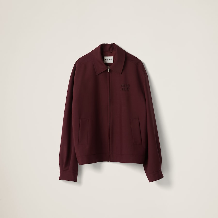 Amaranth Red/maize Yellow Mohair Blouson Jacket | Miu Miu