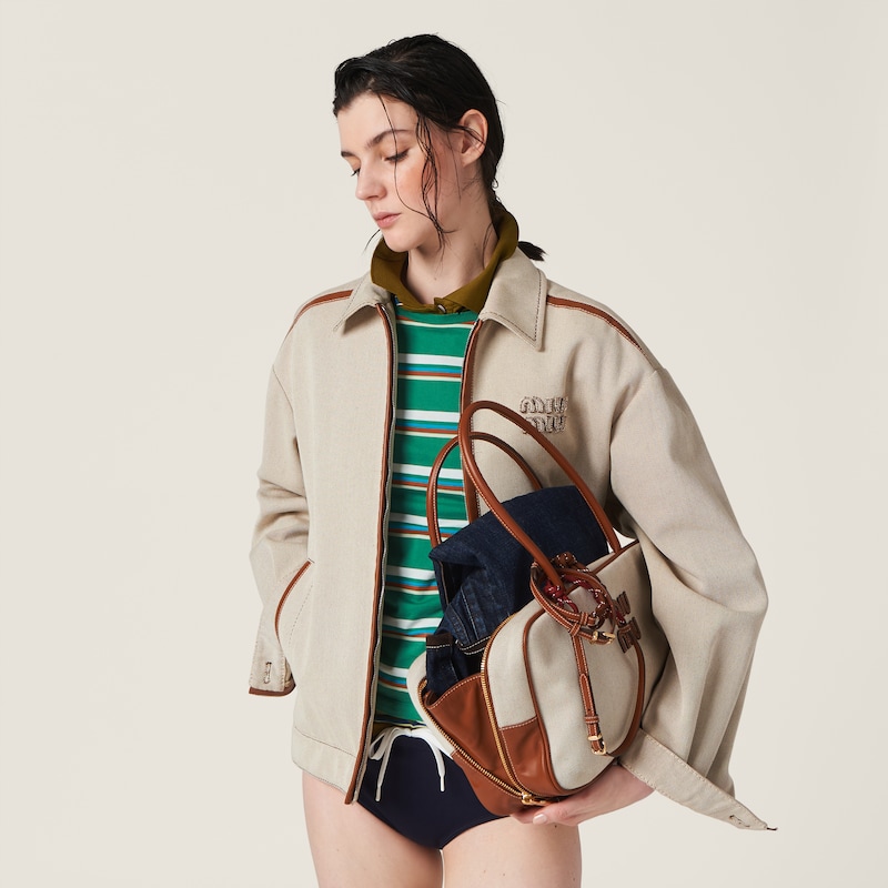 Blouson in canvas jacquard