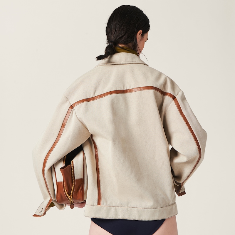 Blouson in canvas jacquard