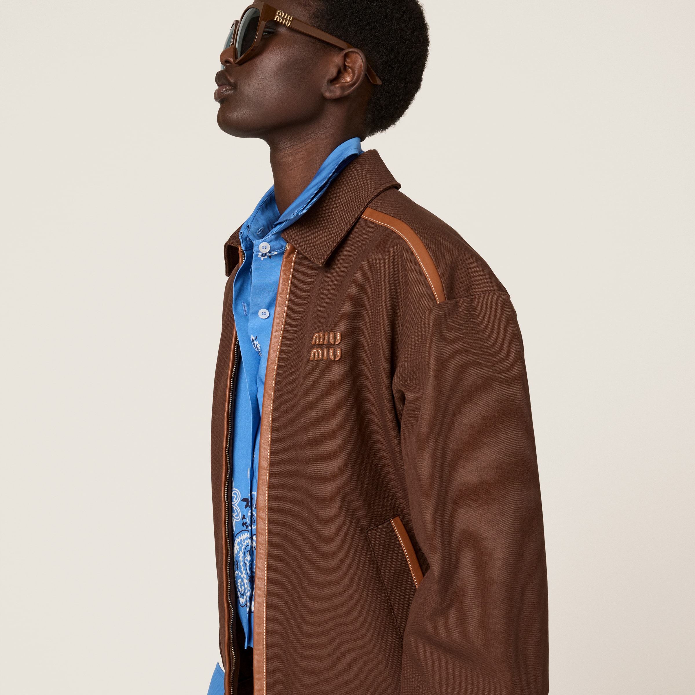 Miu Miu Jacquard Canvas Blouson Jacket