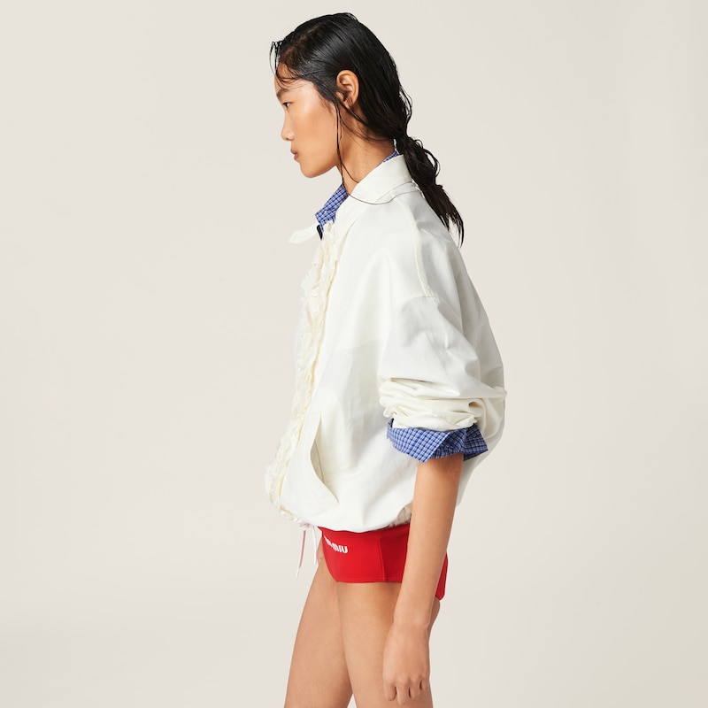 Washed slubbed canvas blouson jacket