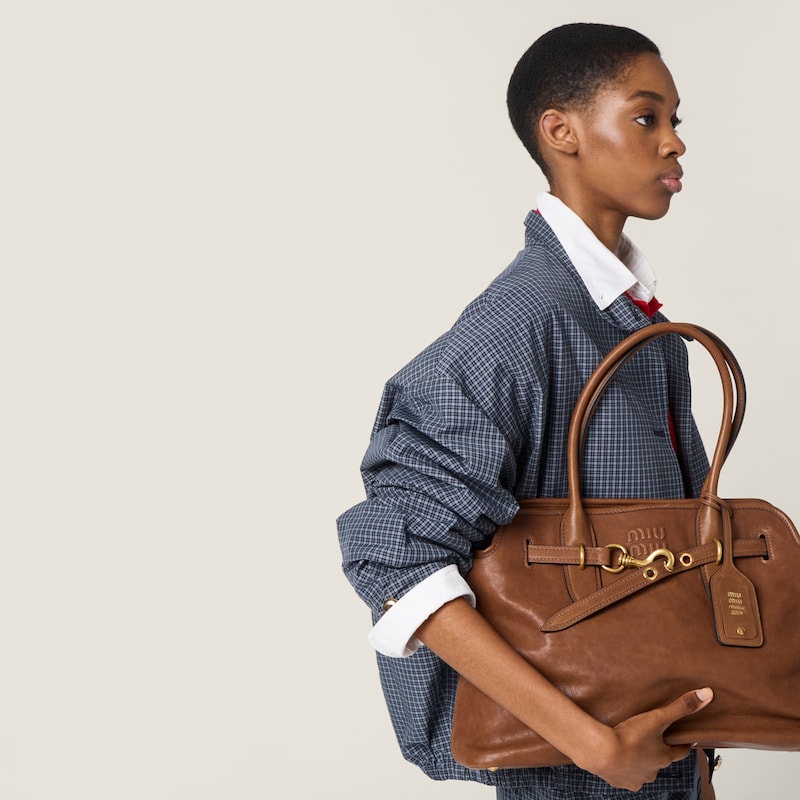 Checked technical fabric blouson jacket