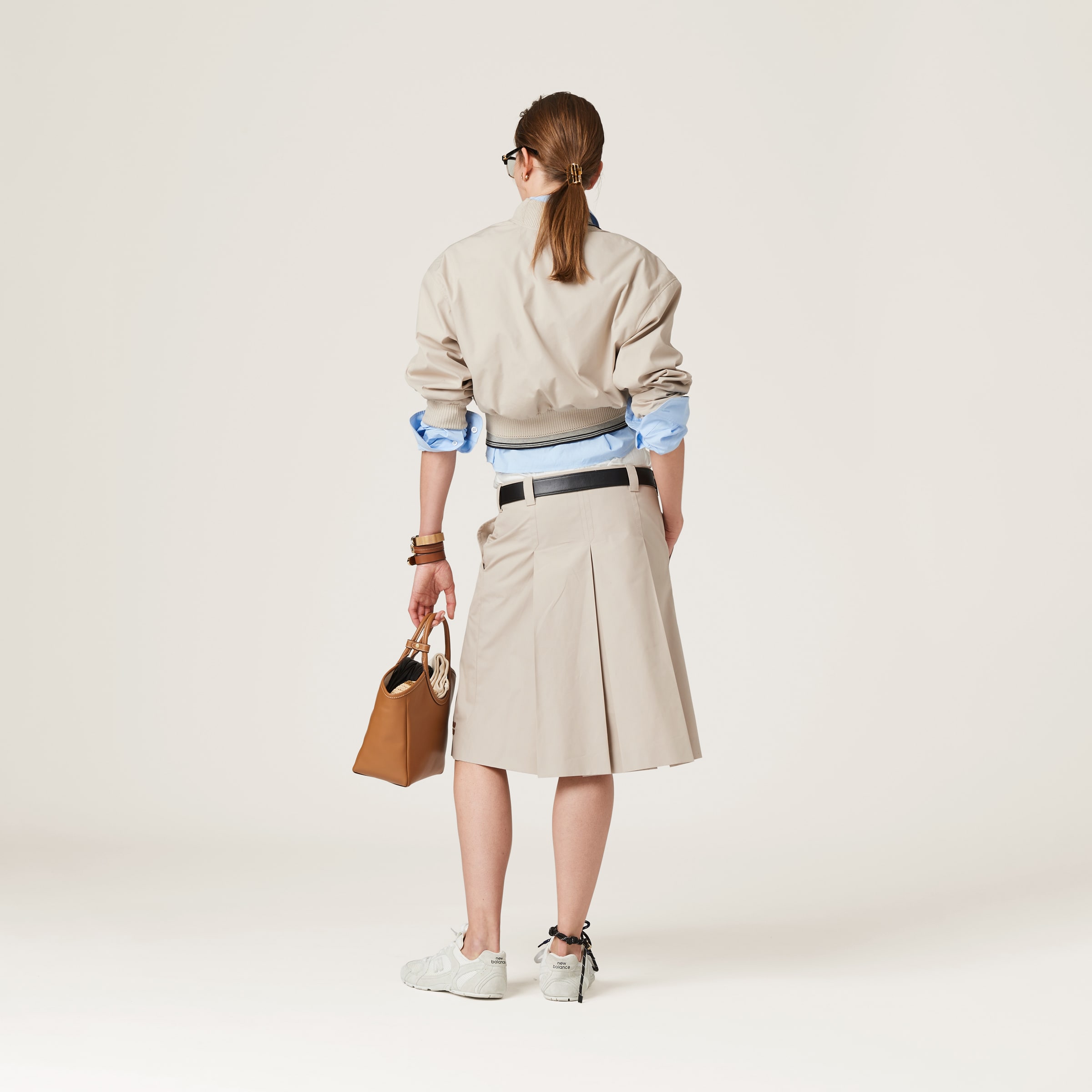Miu Miu Long-sleeve Crop Zip Bomber Jacket In Limestone