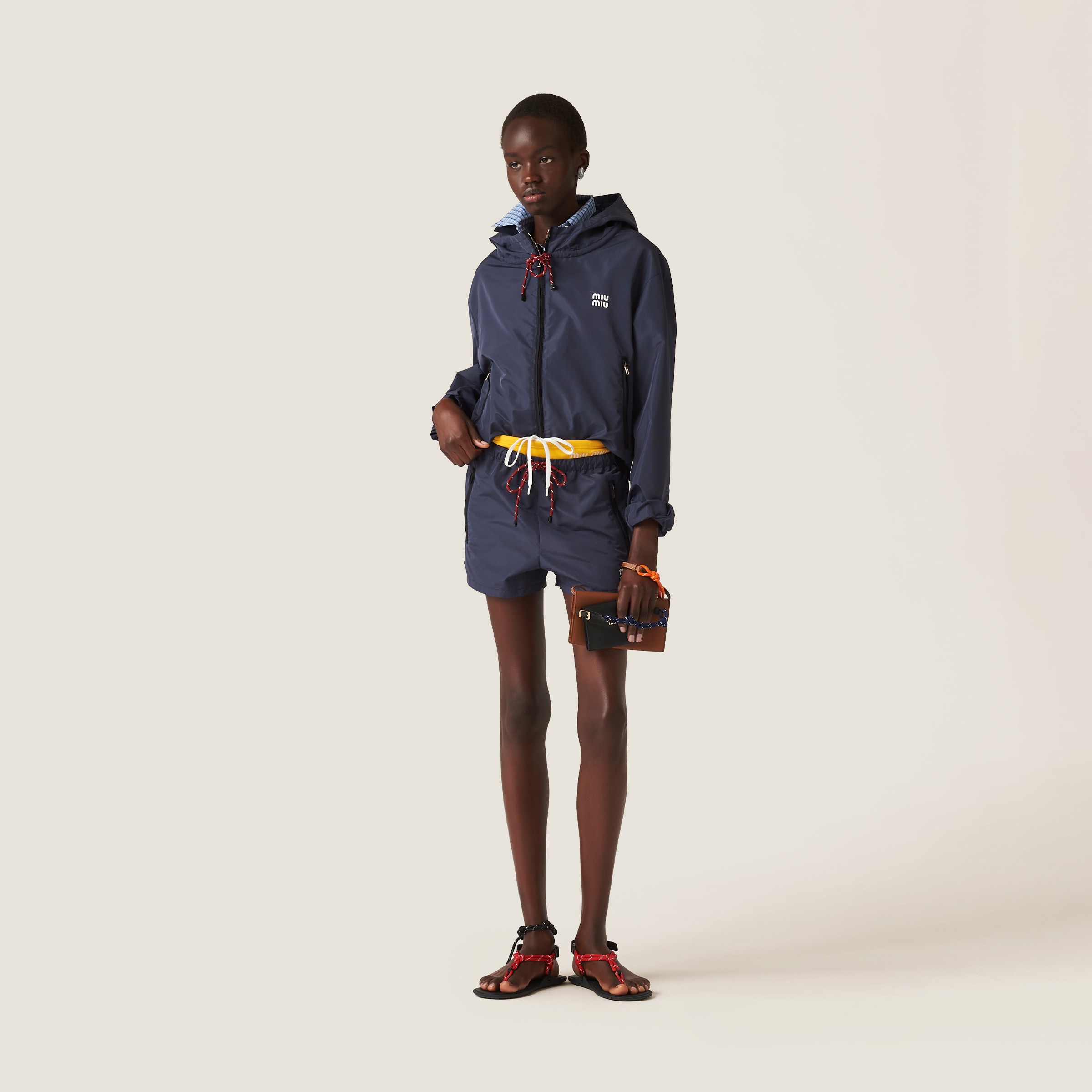 MIU MIU TECHNICAL FABRIC BLOUSON JACKET