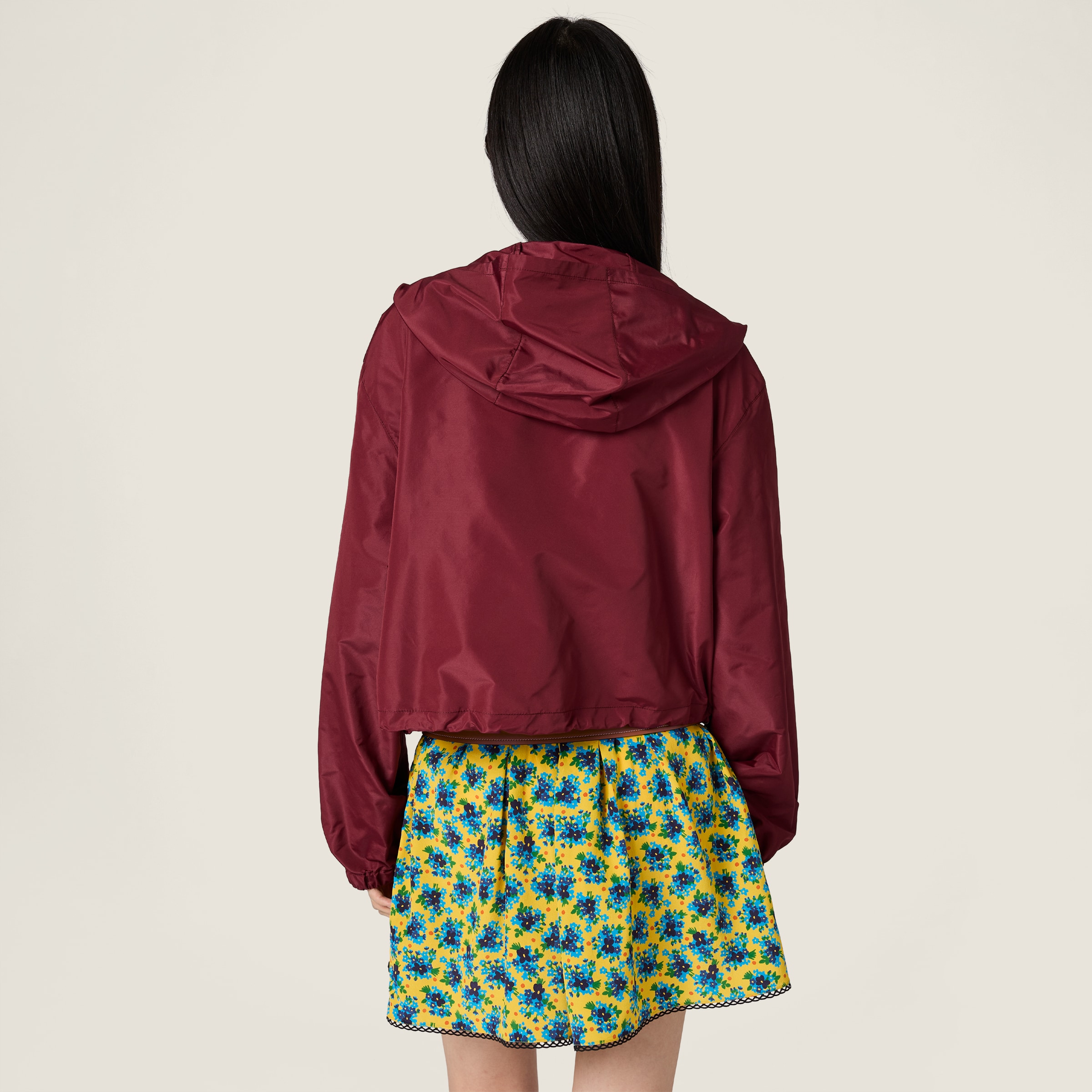Amaranth Red/maize Yellow Technical Fabric Blouson Jacket | Miu Miu