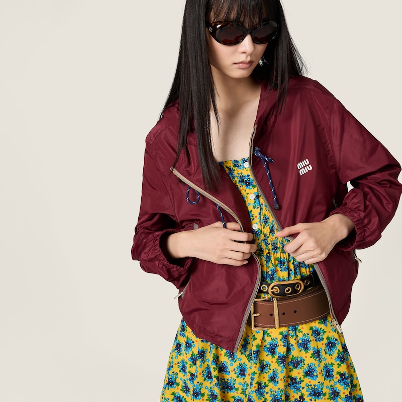 Technical fabric blouson jacket