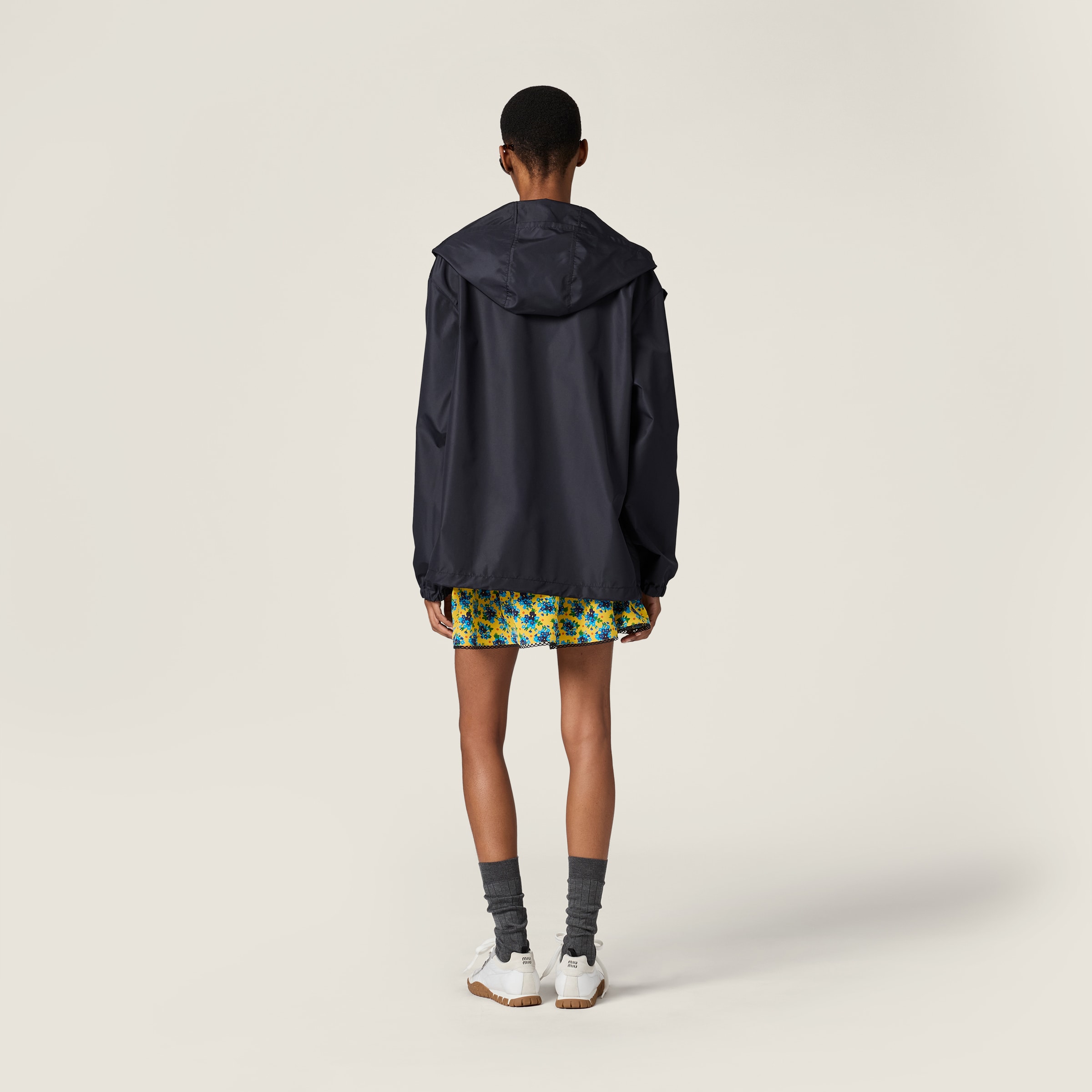 Navy Technical Fabric Blouson Jacket | Miu Miu - United States