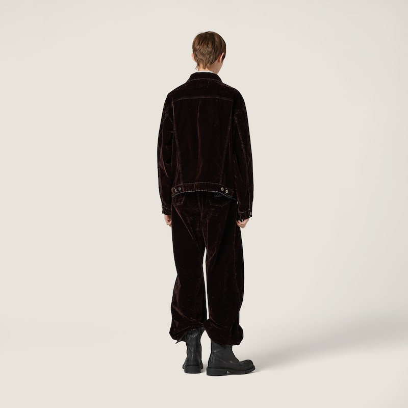 Flocked chambray jacket