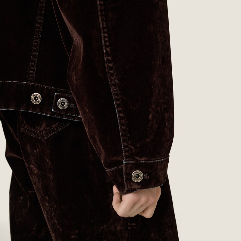 Flocked chambray jacket