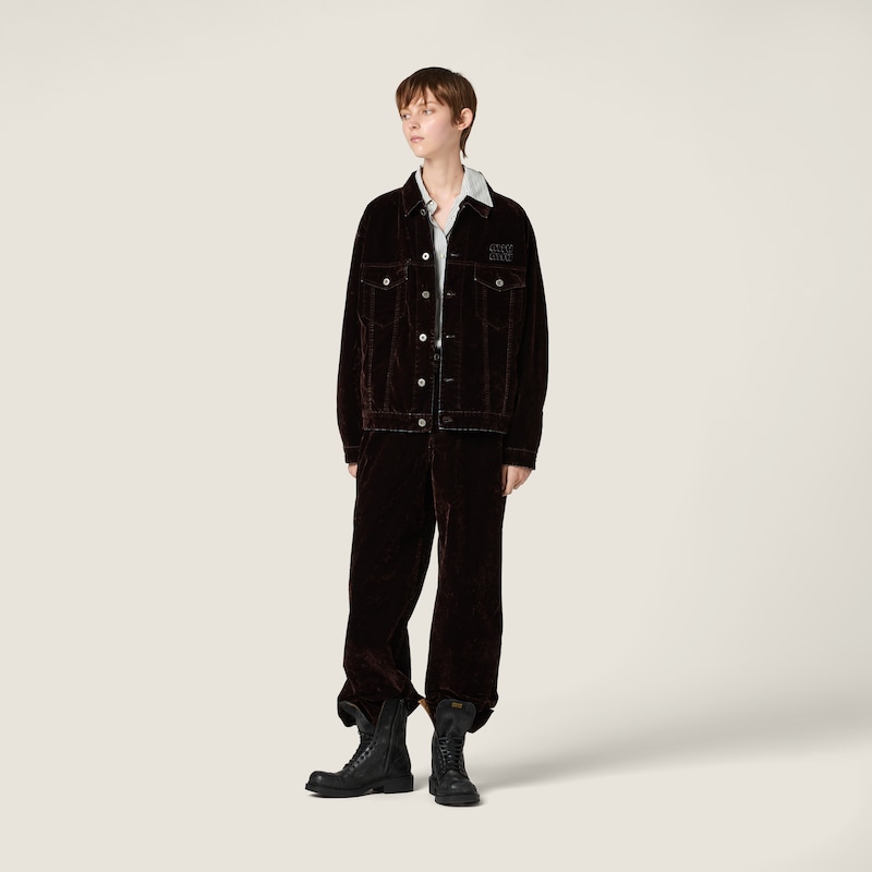 Flocked chambray jacket