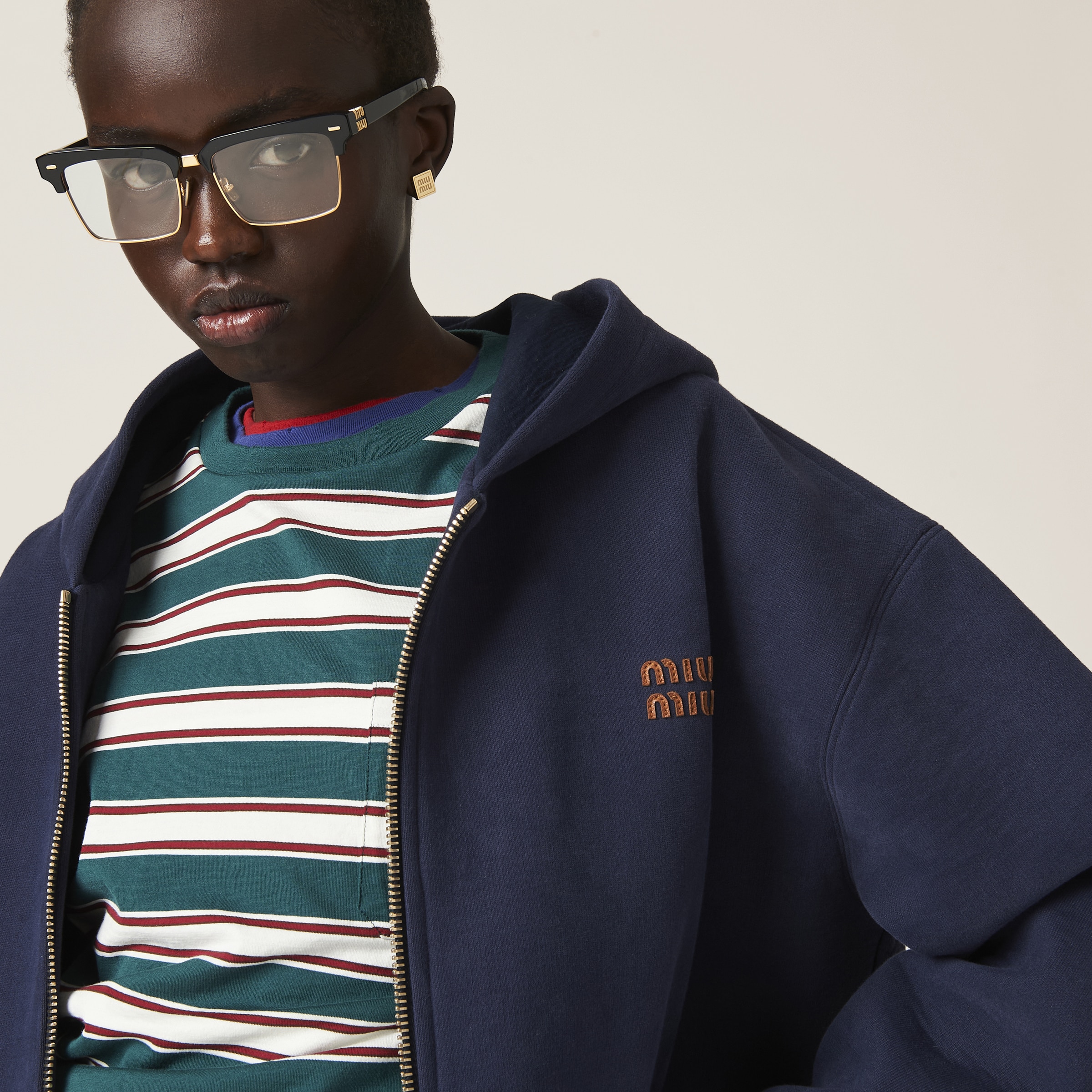 MIUMIU FLEECE HOODED JACKET STYLE 95