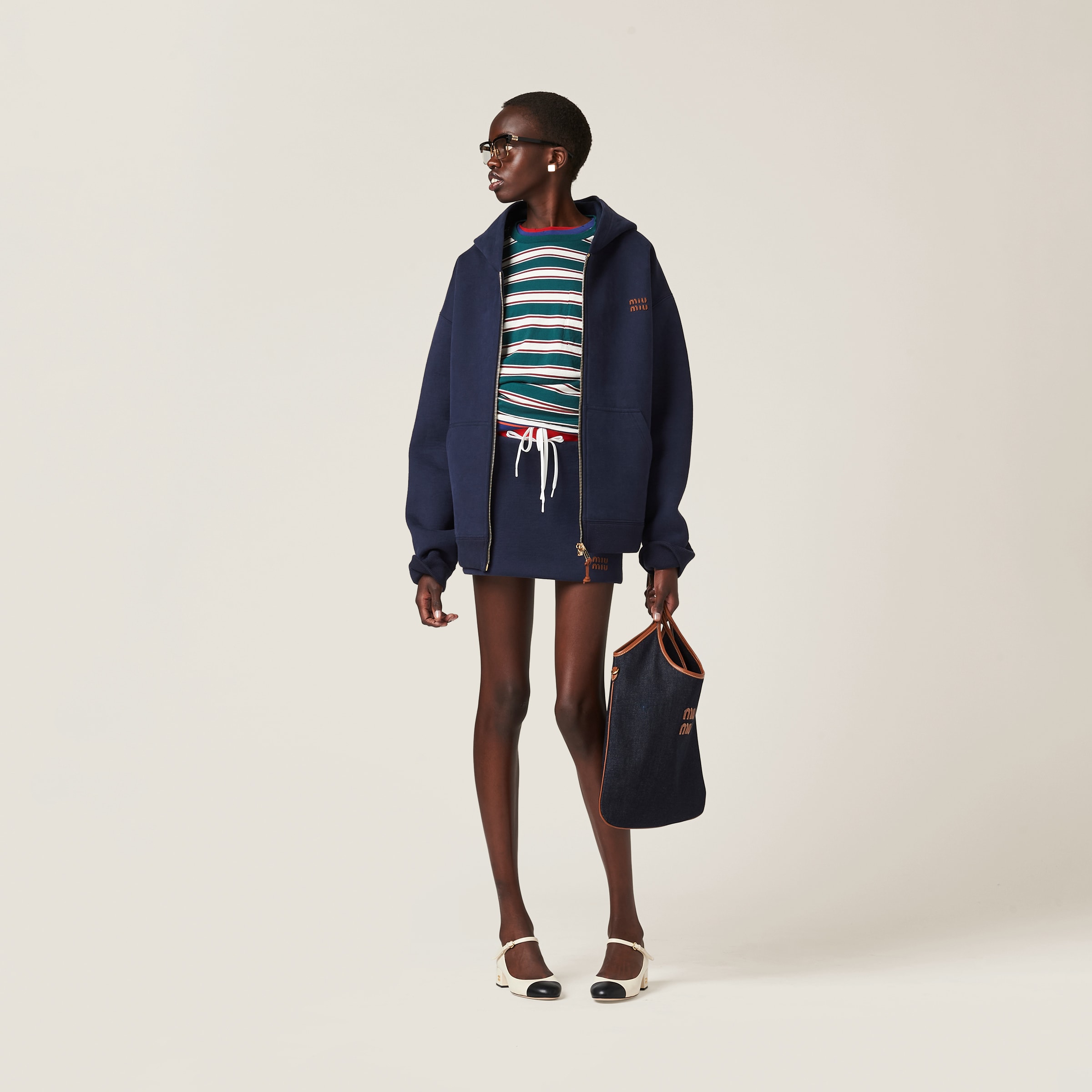 MIU MIU JERSEY HOODIE JACKET