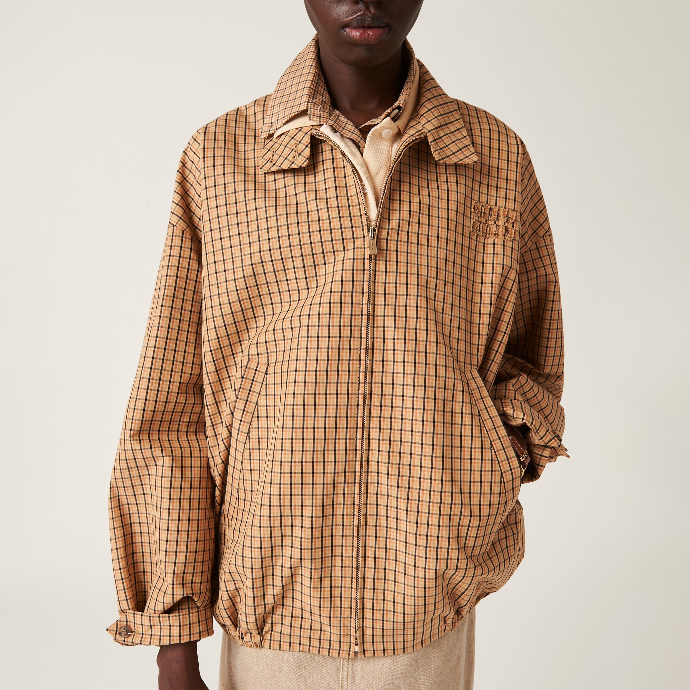 Cord Checked Canvas Blouson Jacket | Miu Miu Cord Checked Canvas Blouson Jacket | Miu Miu