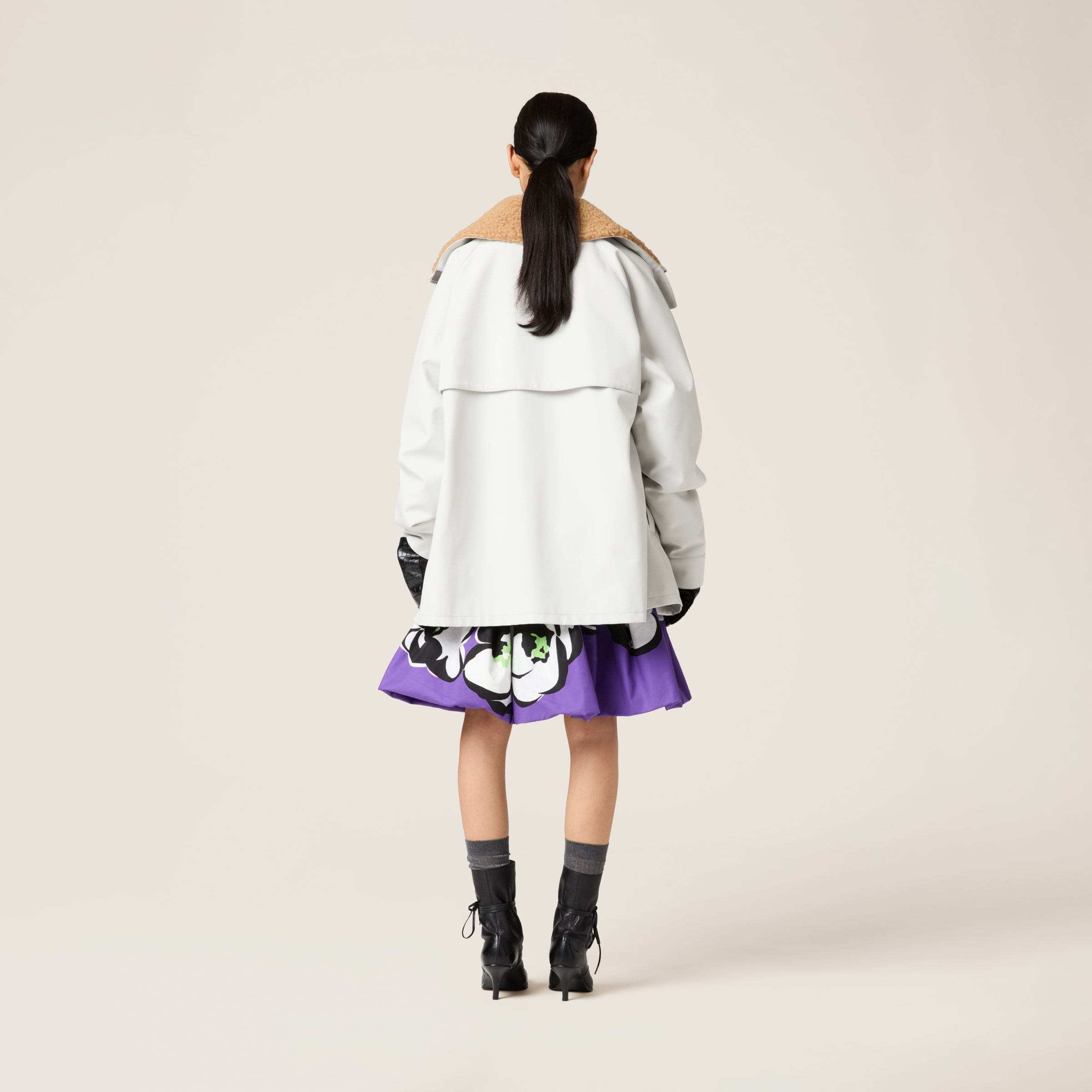Miu Miu Cordura Blouson Jacket In White