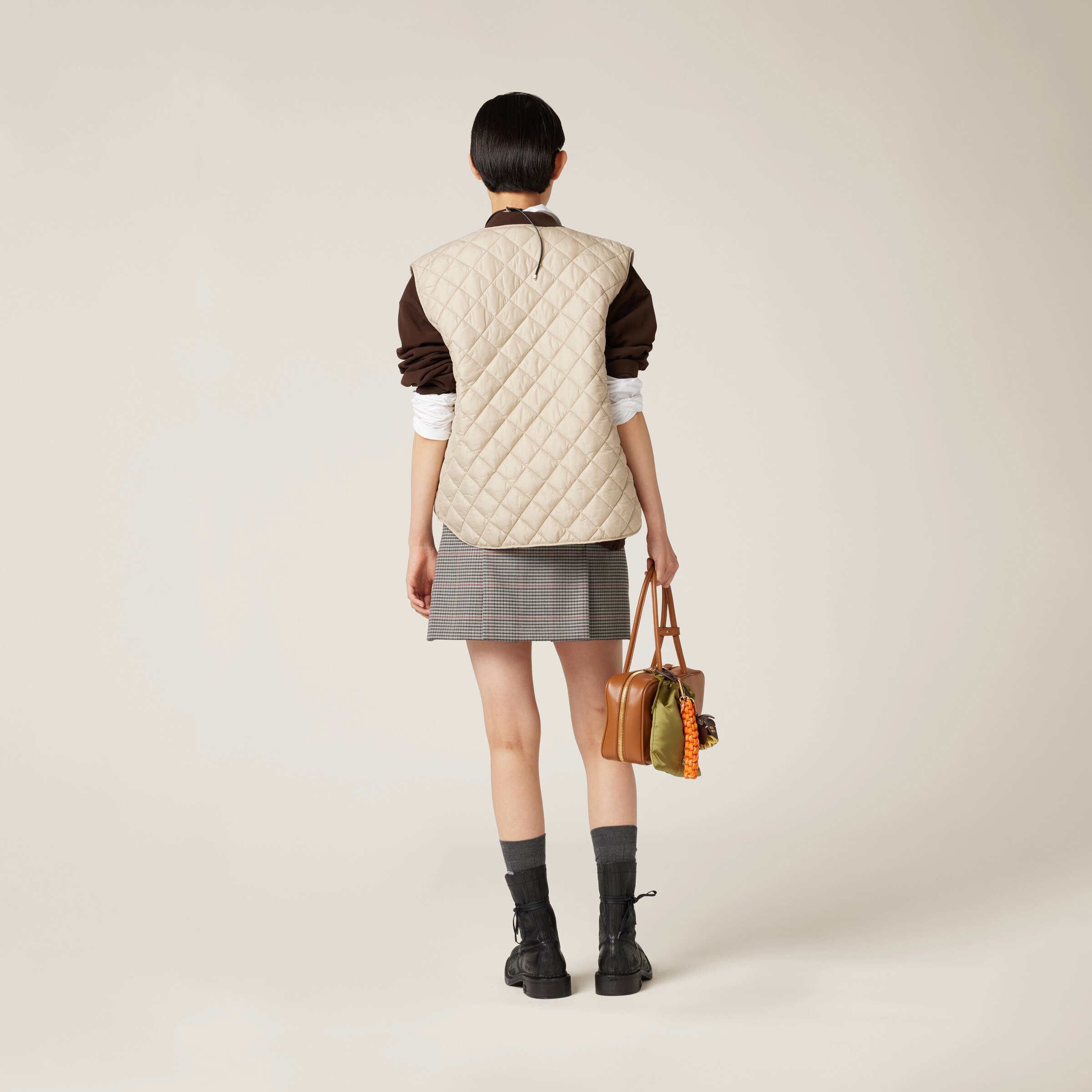 Sand Beige Technical Fabric Vest | Miu Miu