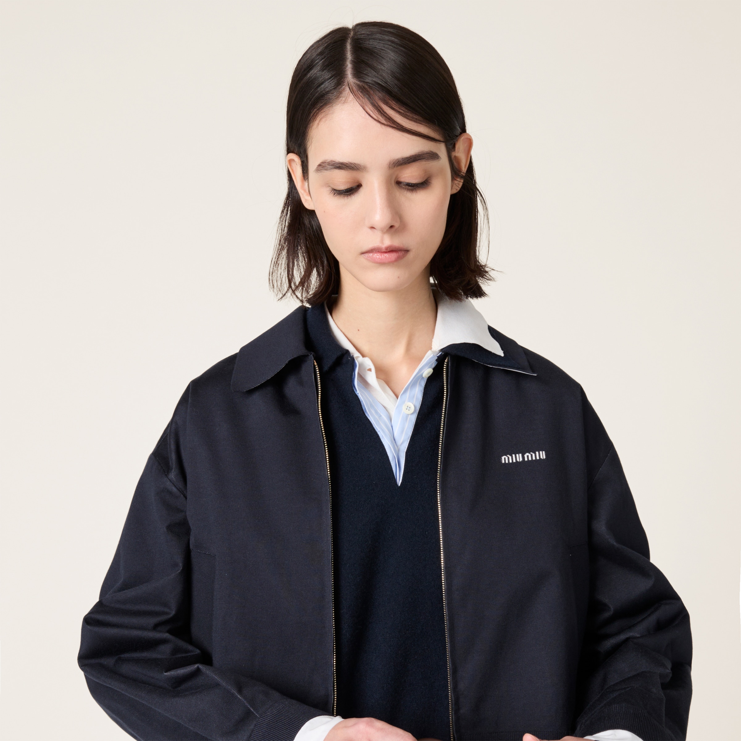 MiuMiu Poplin Blouson Jacket ブルゾン ジャケット 上質 ロゴ resize_image.php?image=miumiu/