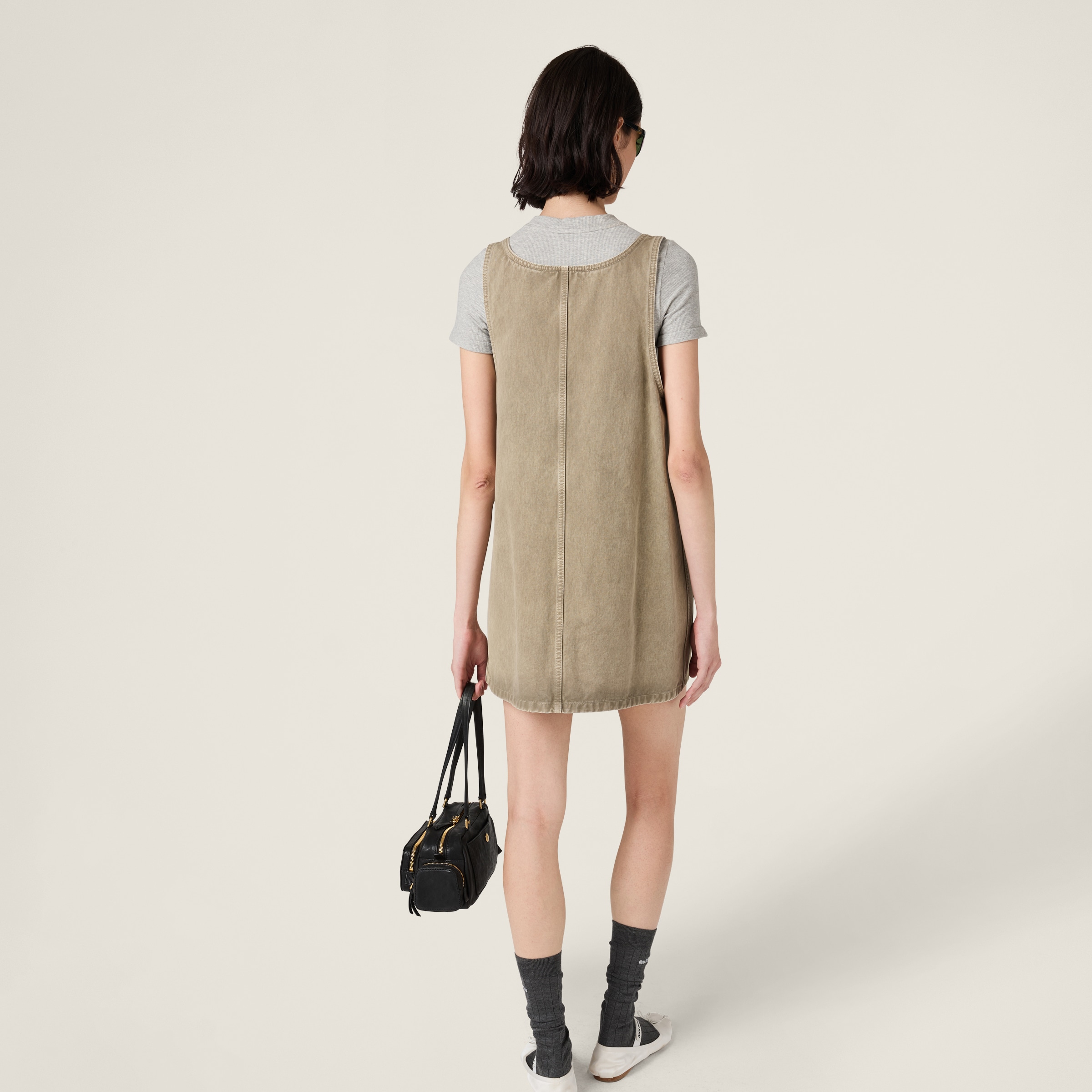 Miu Miu Garment-dyed Gabardine Bomber Jacket In Tundra