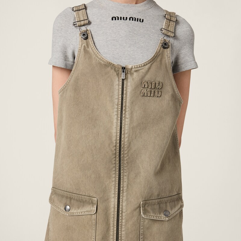 Garment-dyed gabardine bomber jacket