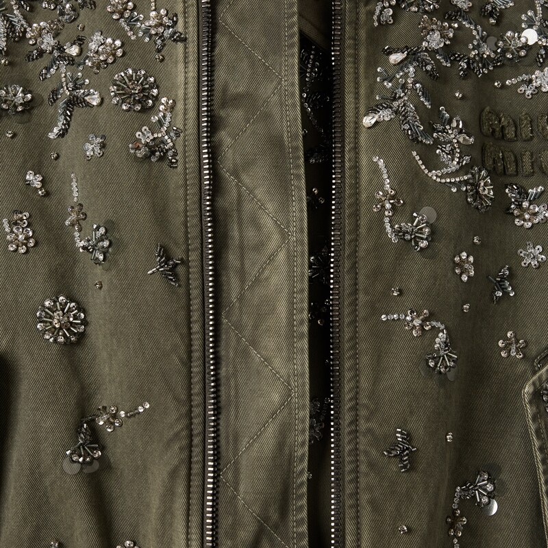 Garment-dyed gabardine bomber jacket